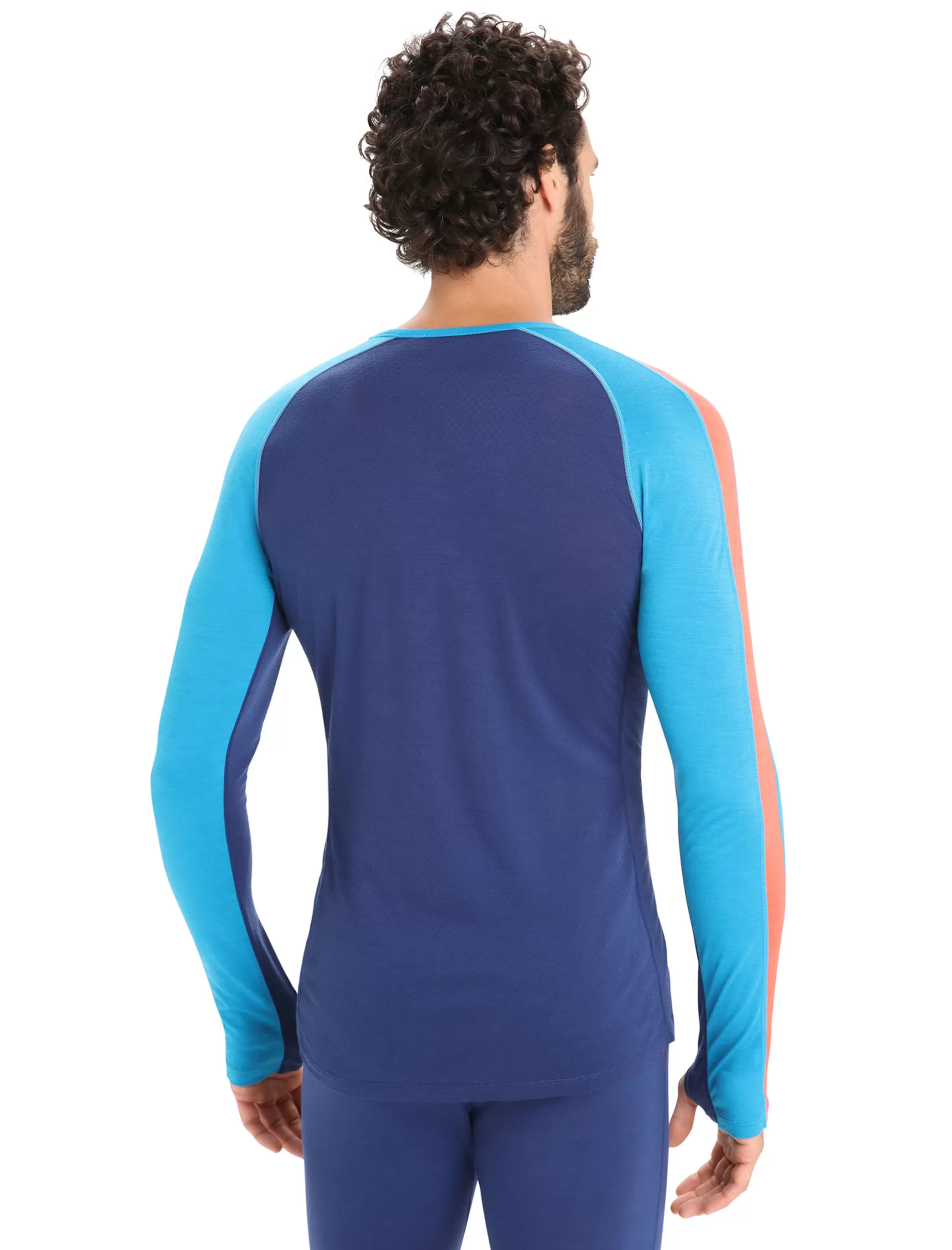 Cheap icebreaker Men'S 125 Zoneknit™ Merino Long Sleeve Crewe Thermal Top Geo Blue/Royal Navy