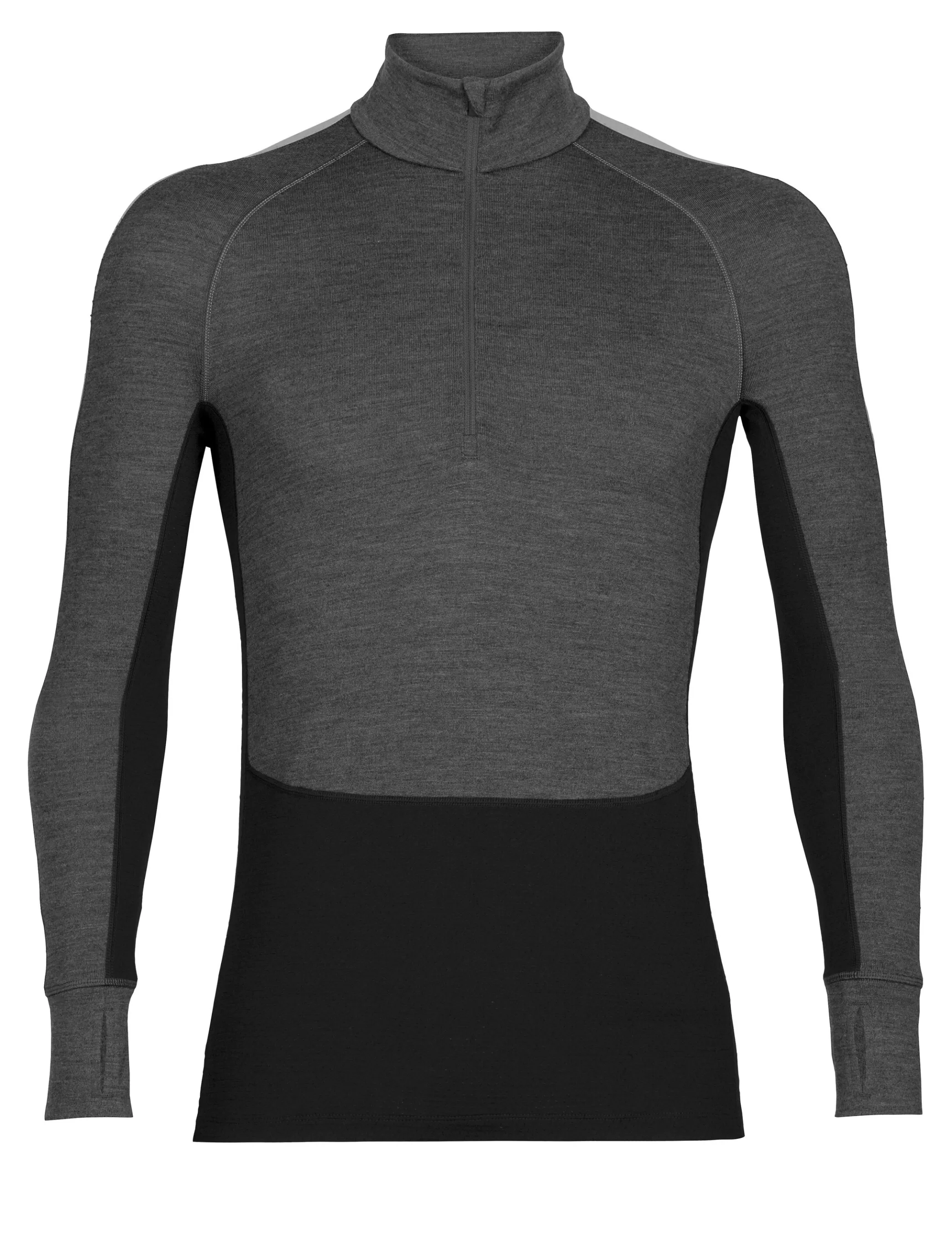 Sale icebreaker Men'S 260 Zoneknit™ Merino Long Sleeve Half Zip Thermal Top Jet Heather/Black