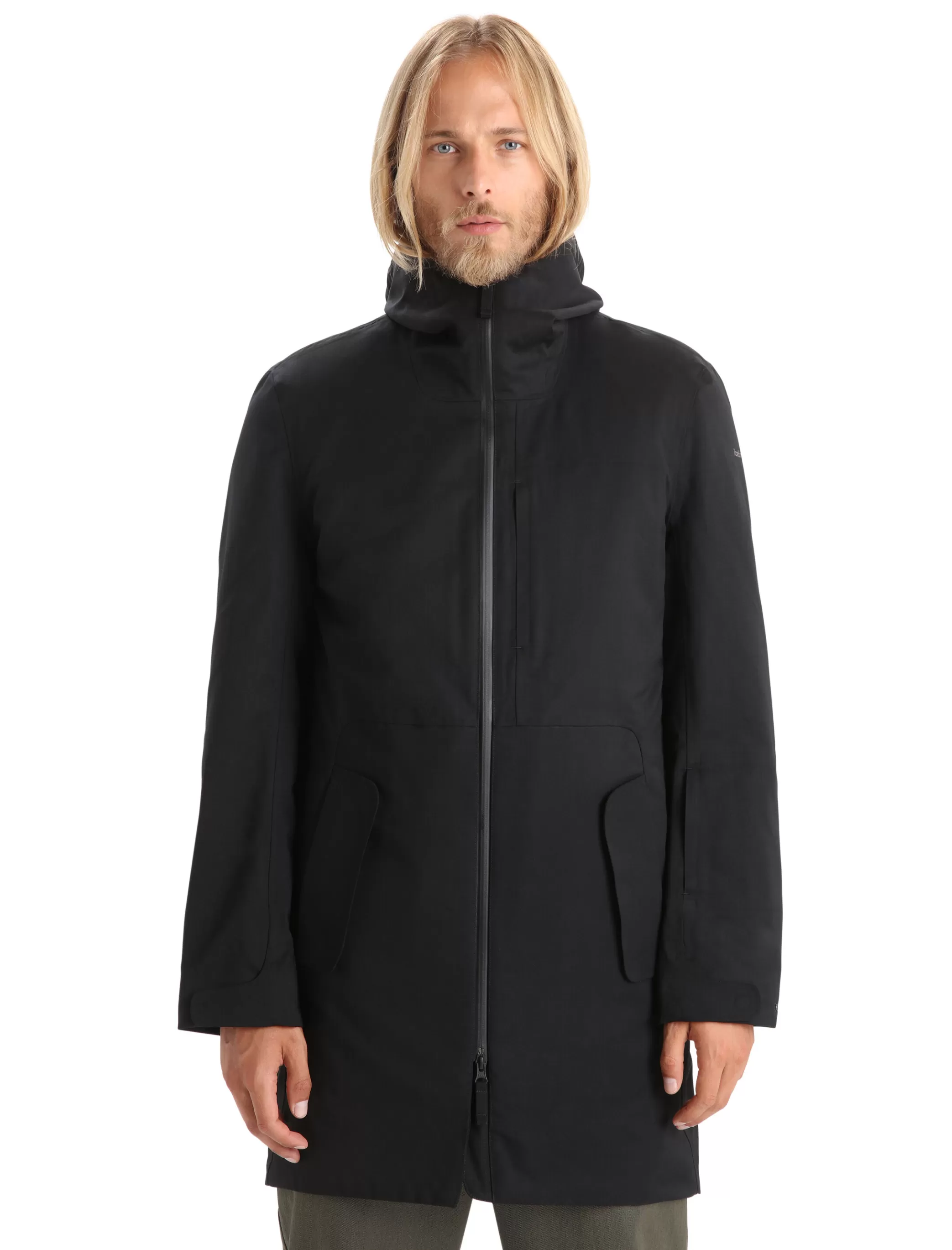 New icebreaker Men'S City Label Shell+™ Merino 4-In-1 Parka Jacket Black