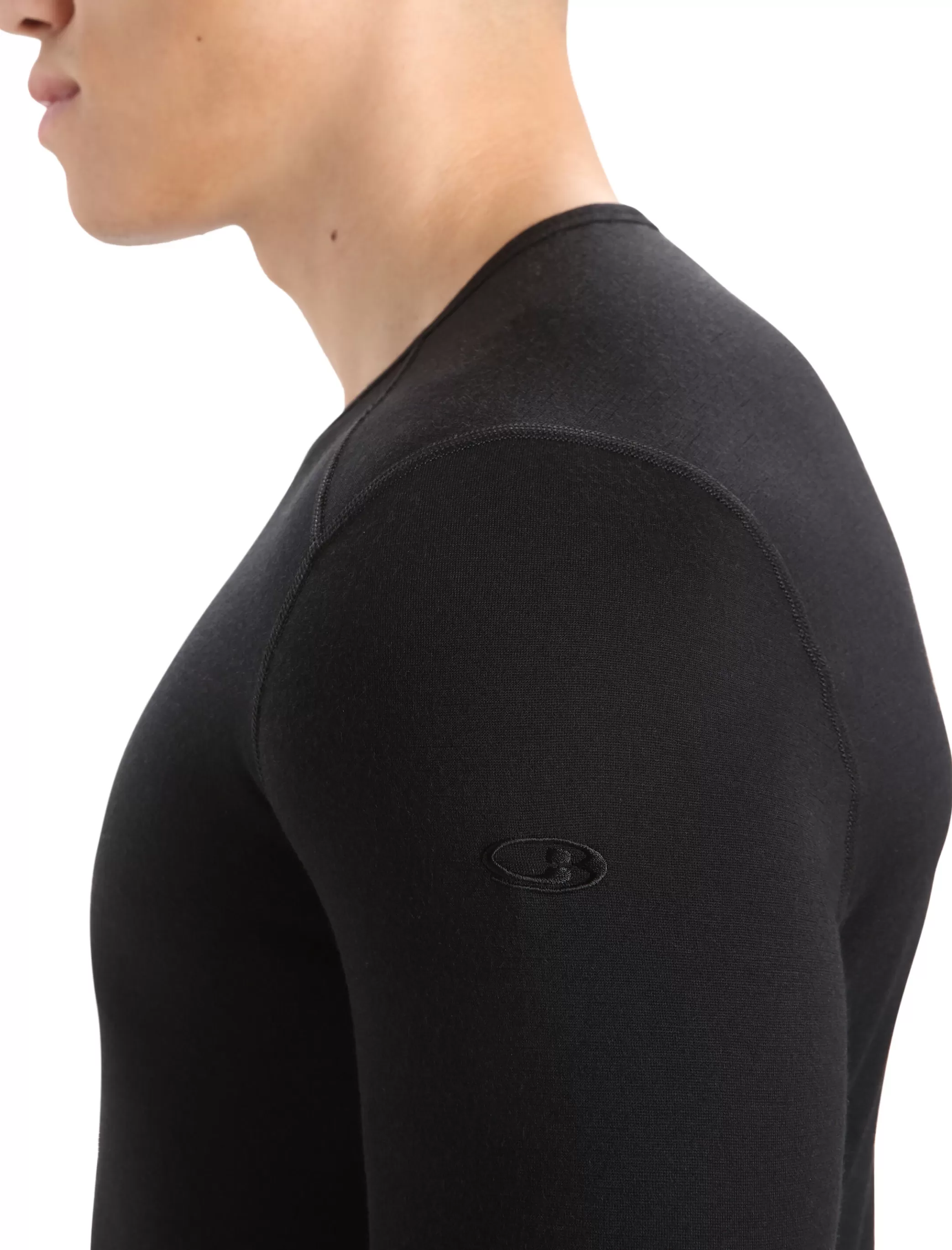 Hot icebreaker Men'S Merino 200 Oasis Long Sleeve Crew Neck Thermal Top Black