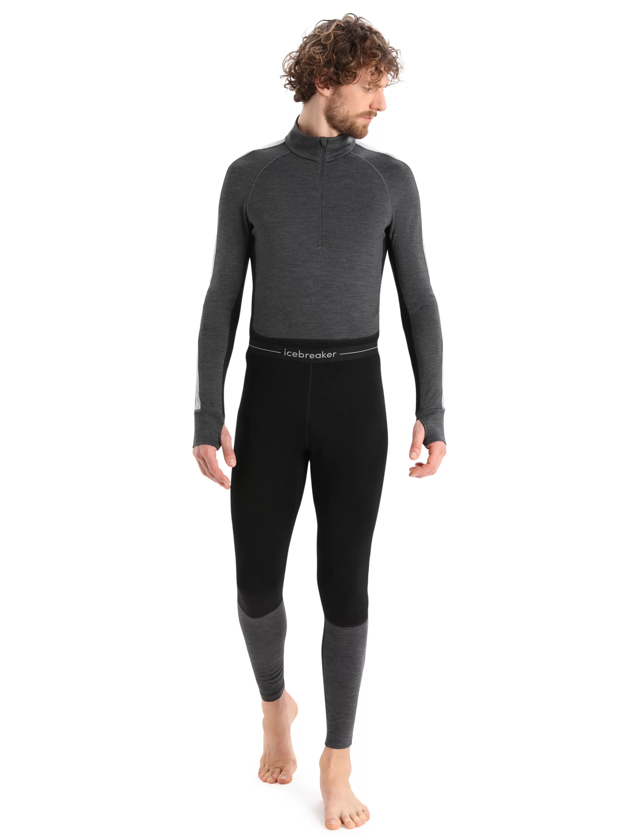 Best Sale icebreaker Men'S Merino 260 Zoneknit™ Merino Thermal Leggings Black/Jet Heather