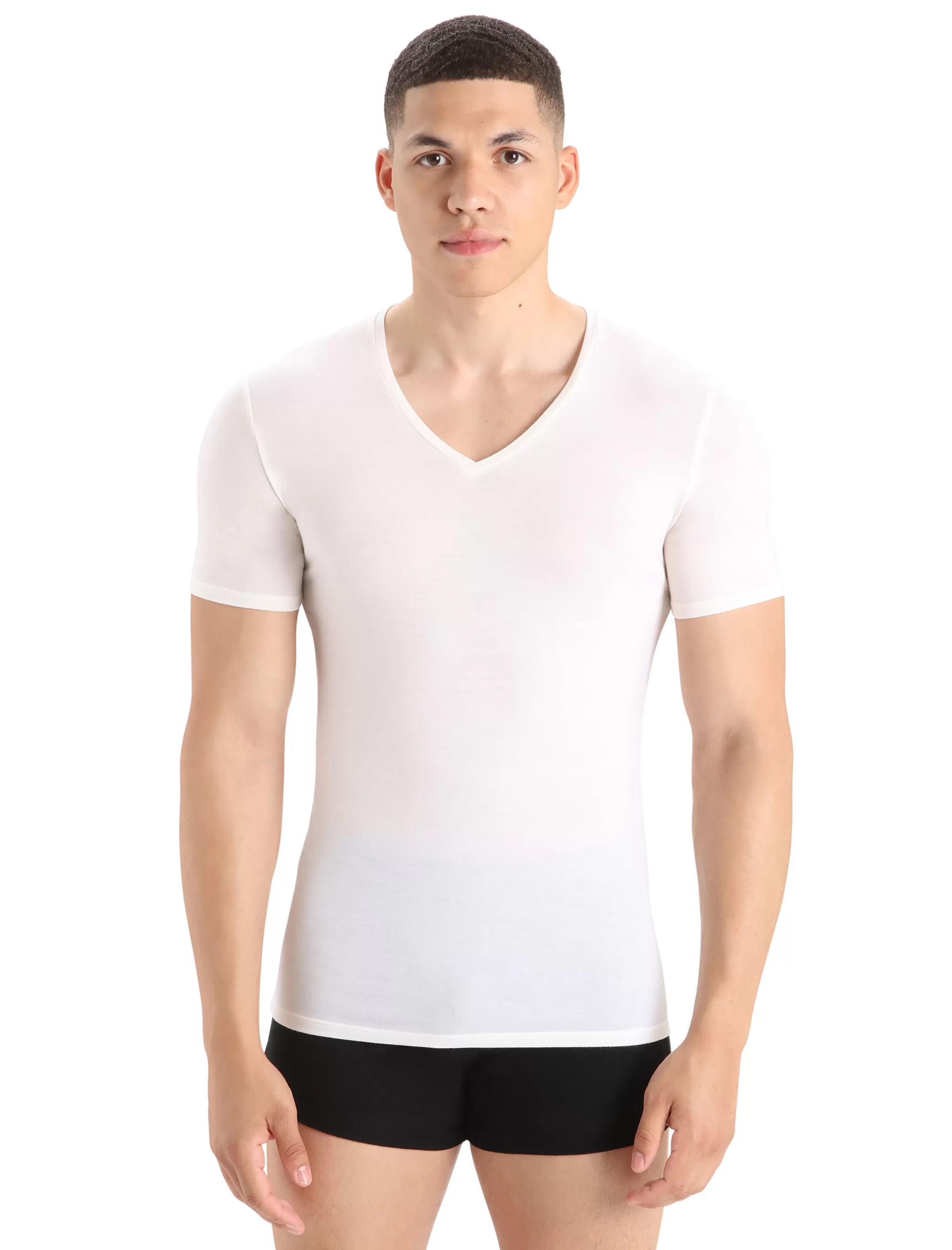 Discount icebreaker Men'S Merino Anatomica Short Sleeve V Neck Tee Snow