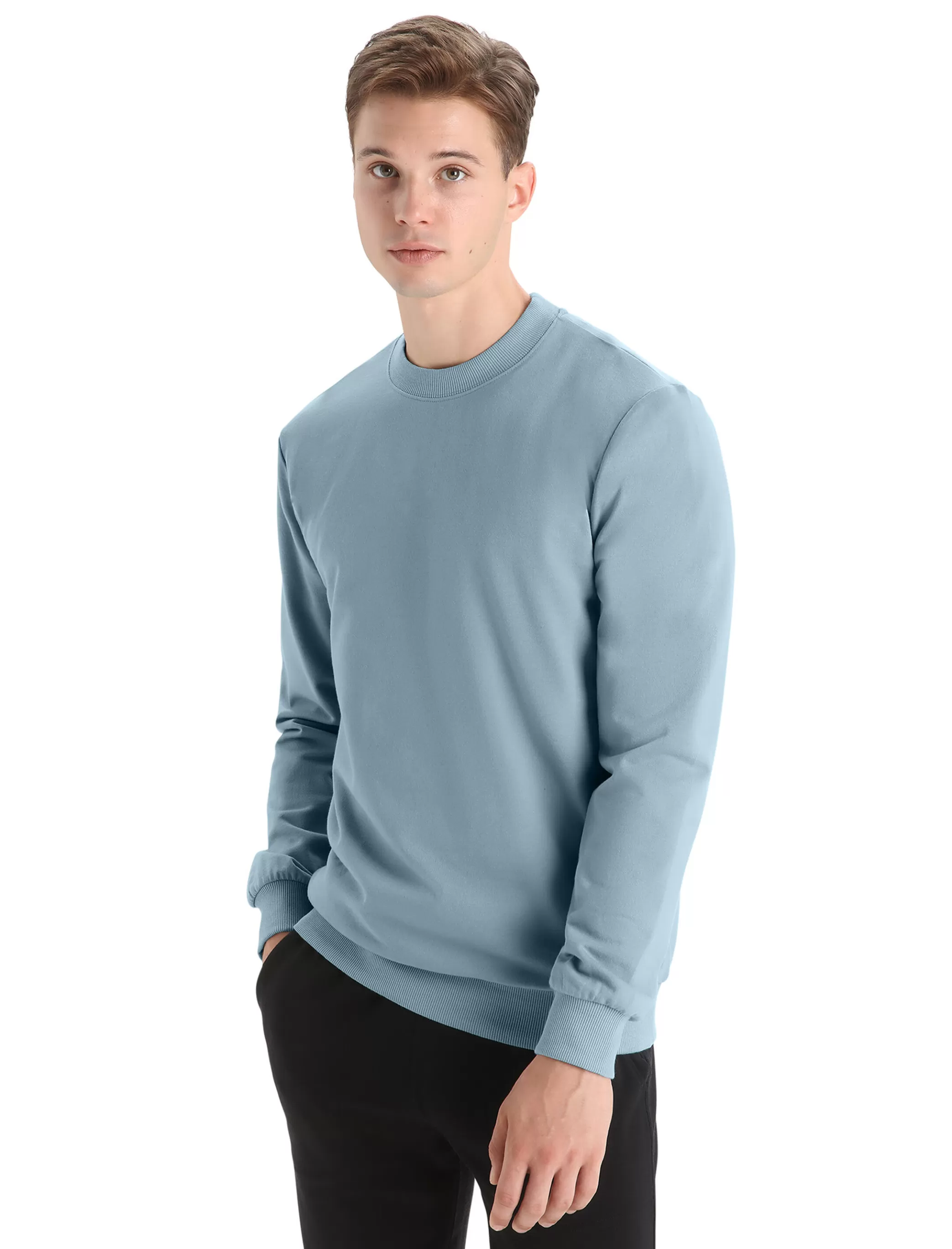 New icebreaker Men'S Merino Central Ii Long Sleeve Sweatshirt Astral Blue