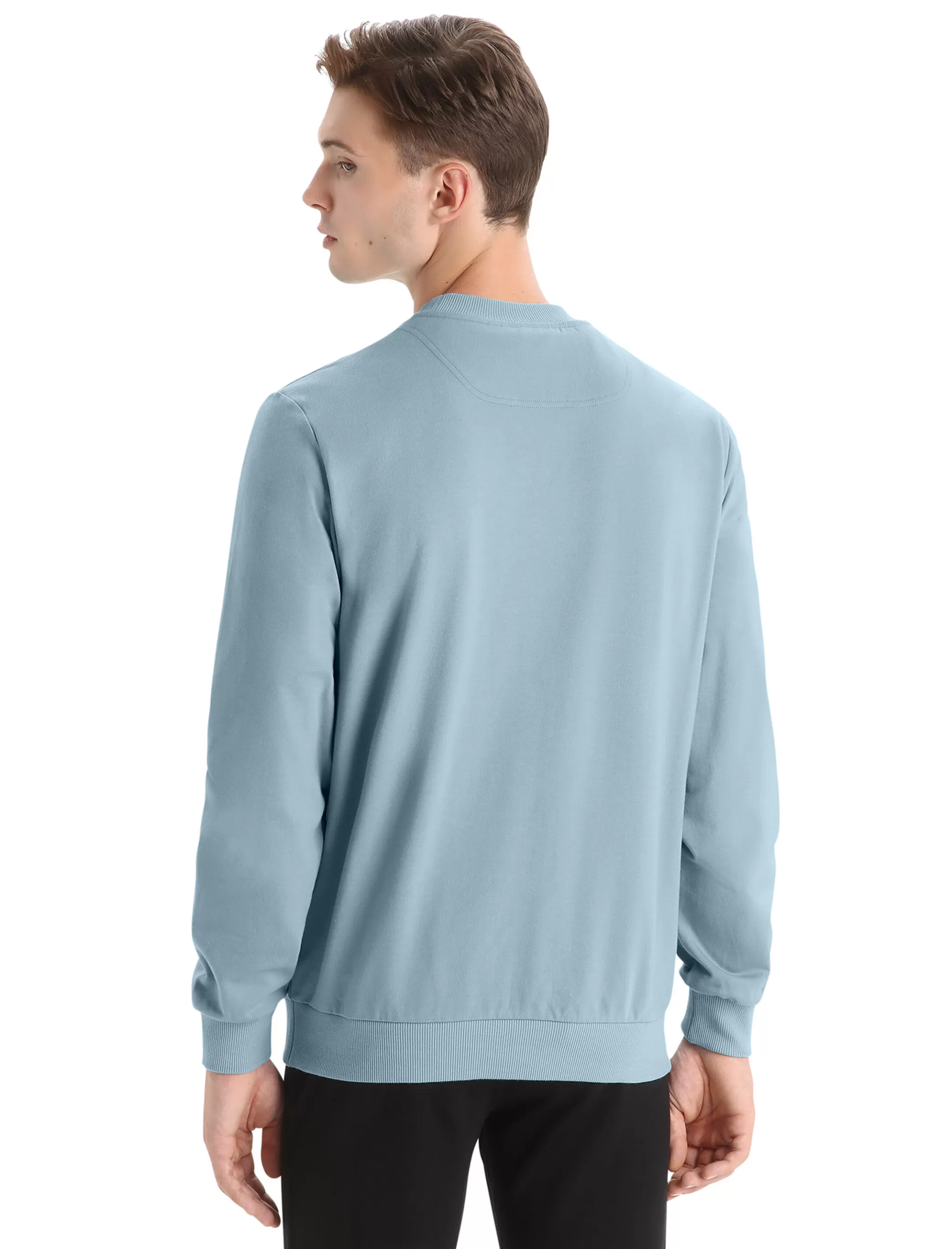 New icebreaker Men'S Merino Central Ii Long Sleeve Sweatshirt Astral Blue