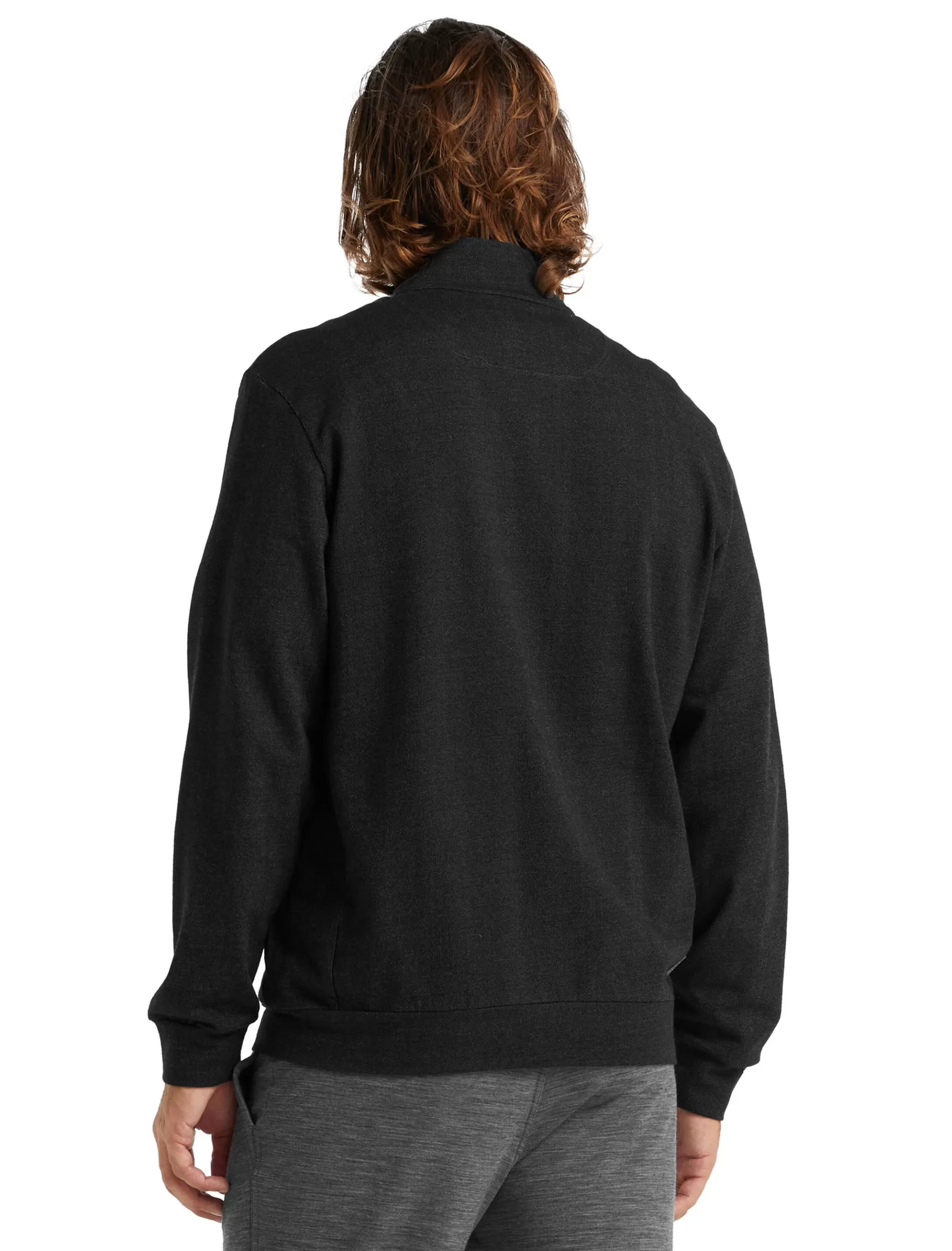 New icebreaker Men'S Merino Central Long Sleeve Zip Top Black