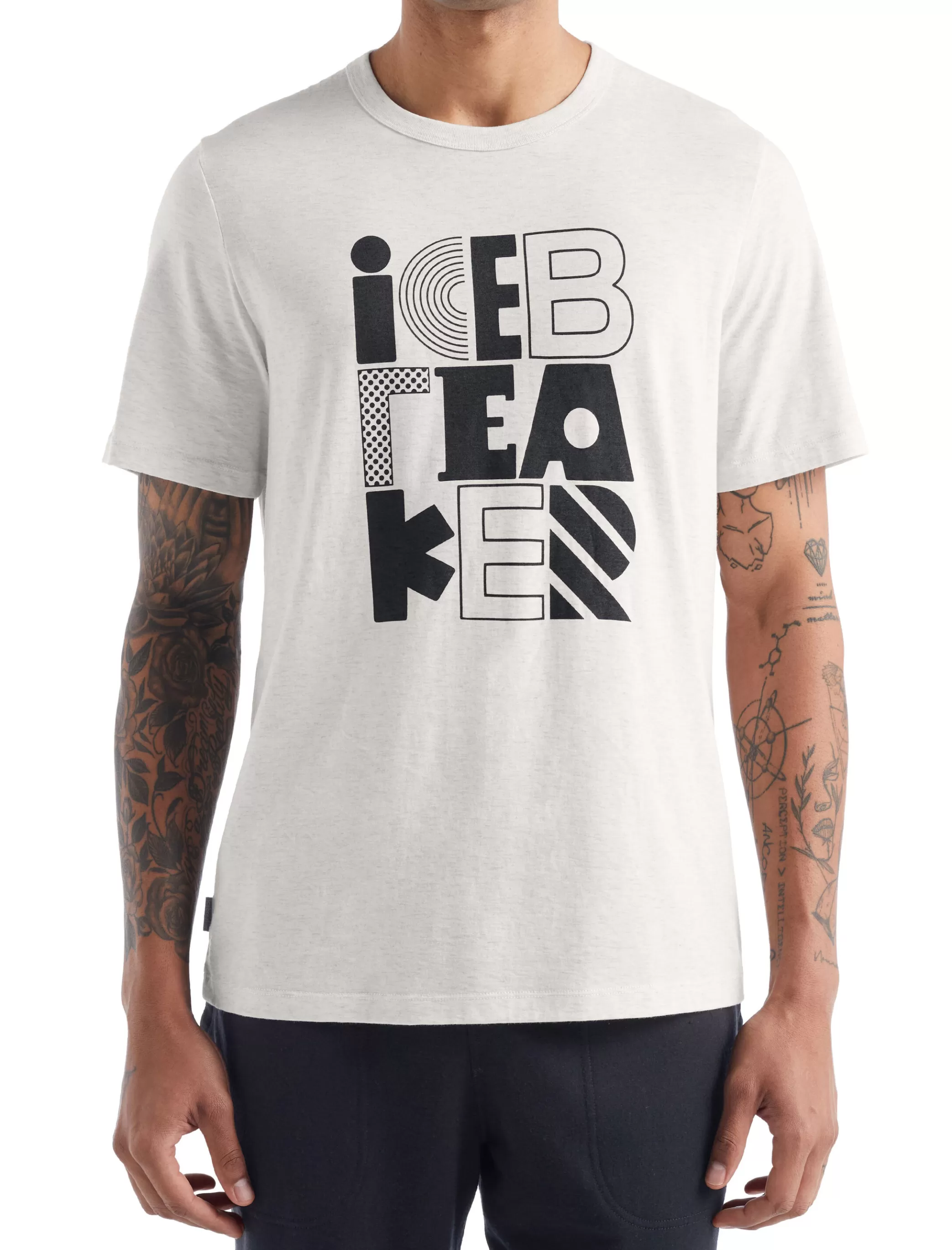 Shop icebreaker Men'S Merino Central Short Sleeve T-Shirt Stack Ecru Heather