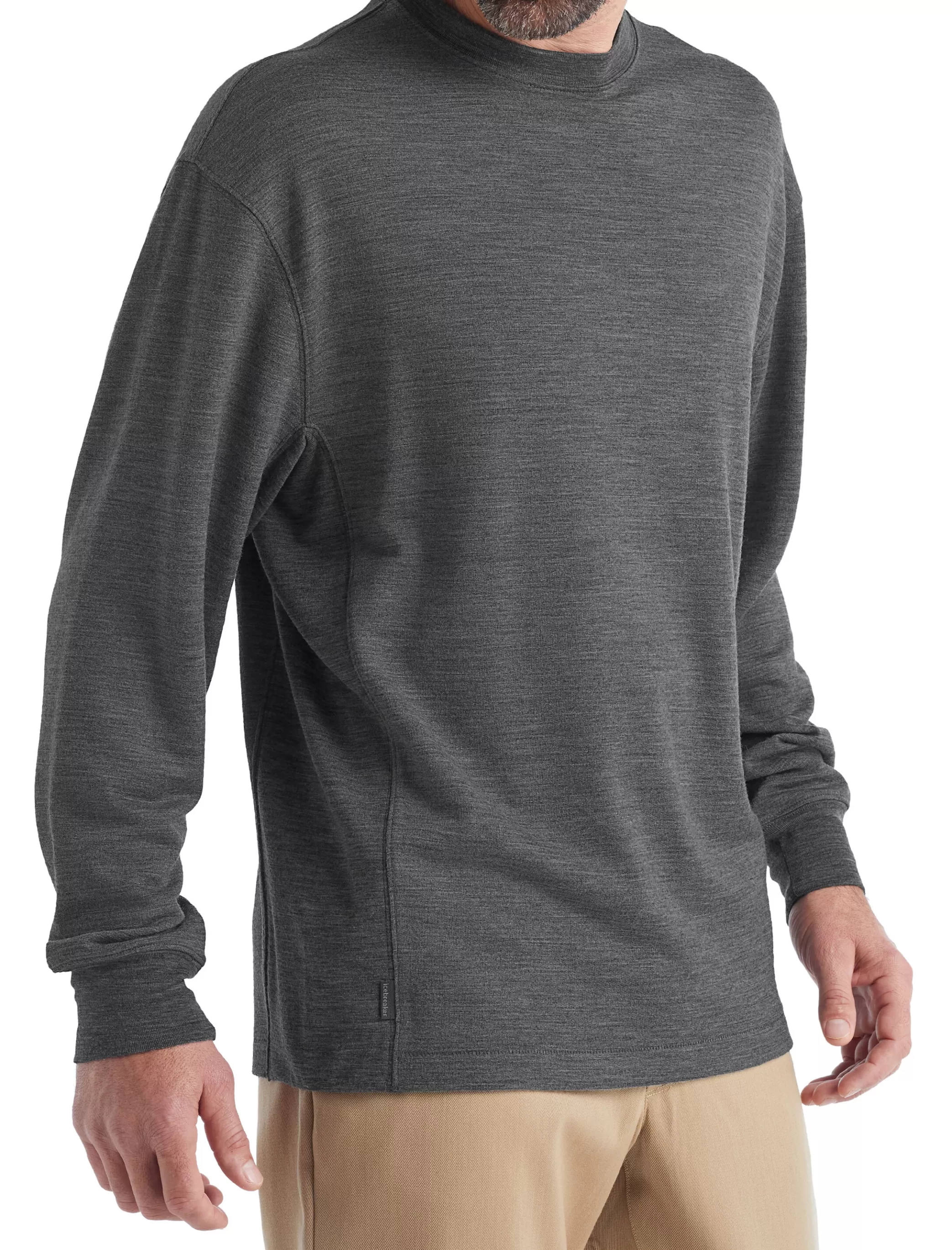 Online icebreaker Men'S Merino Dalston Terry Long Sleeve Sweatshirt Gritstone Heather