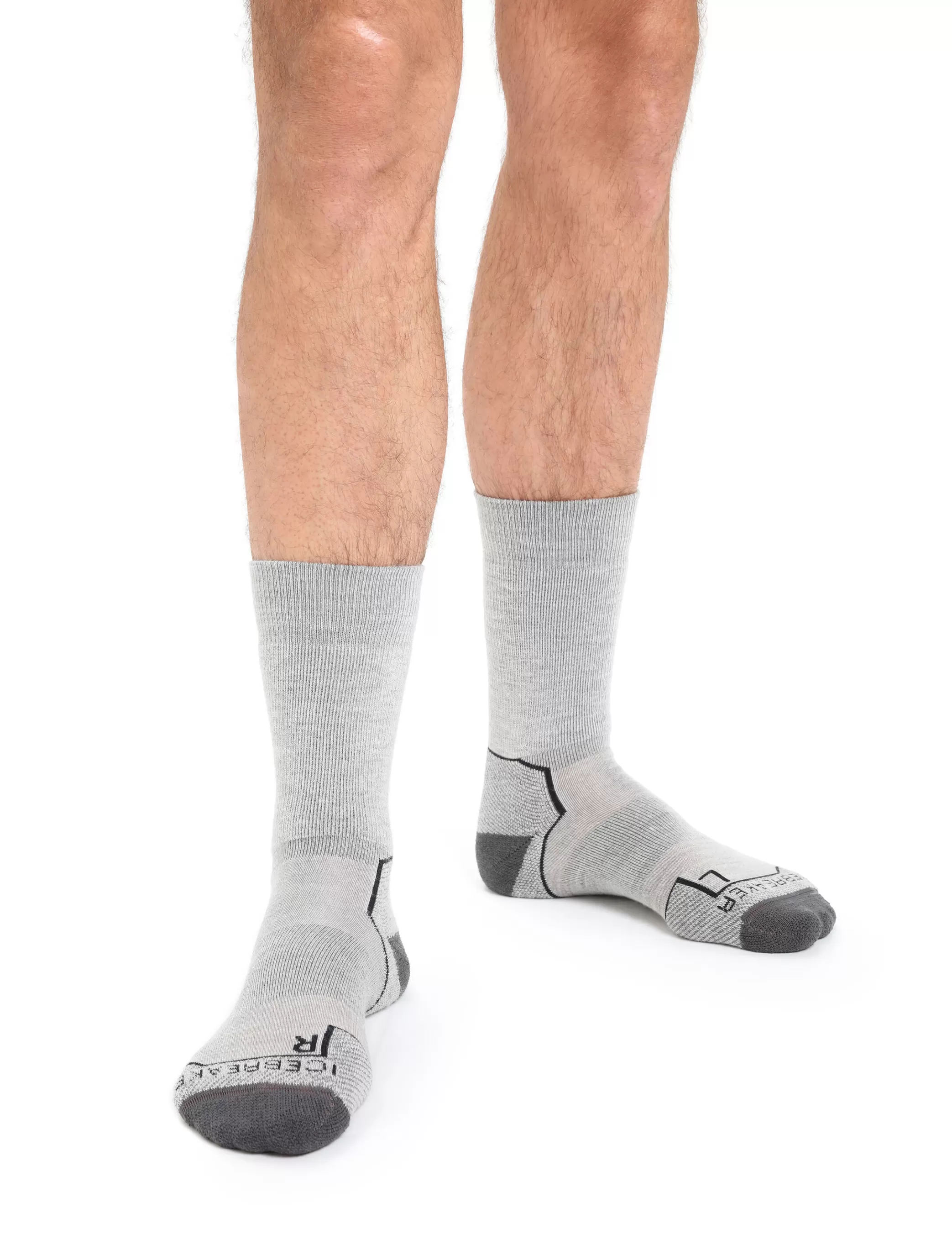 Shop icebreaker Men'S Merino Hike+ Medium Crew Socks Blizzard Heather