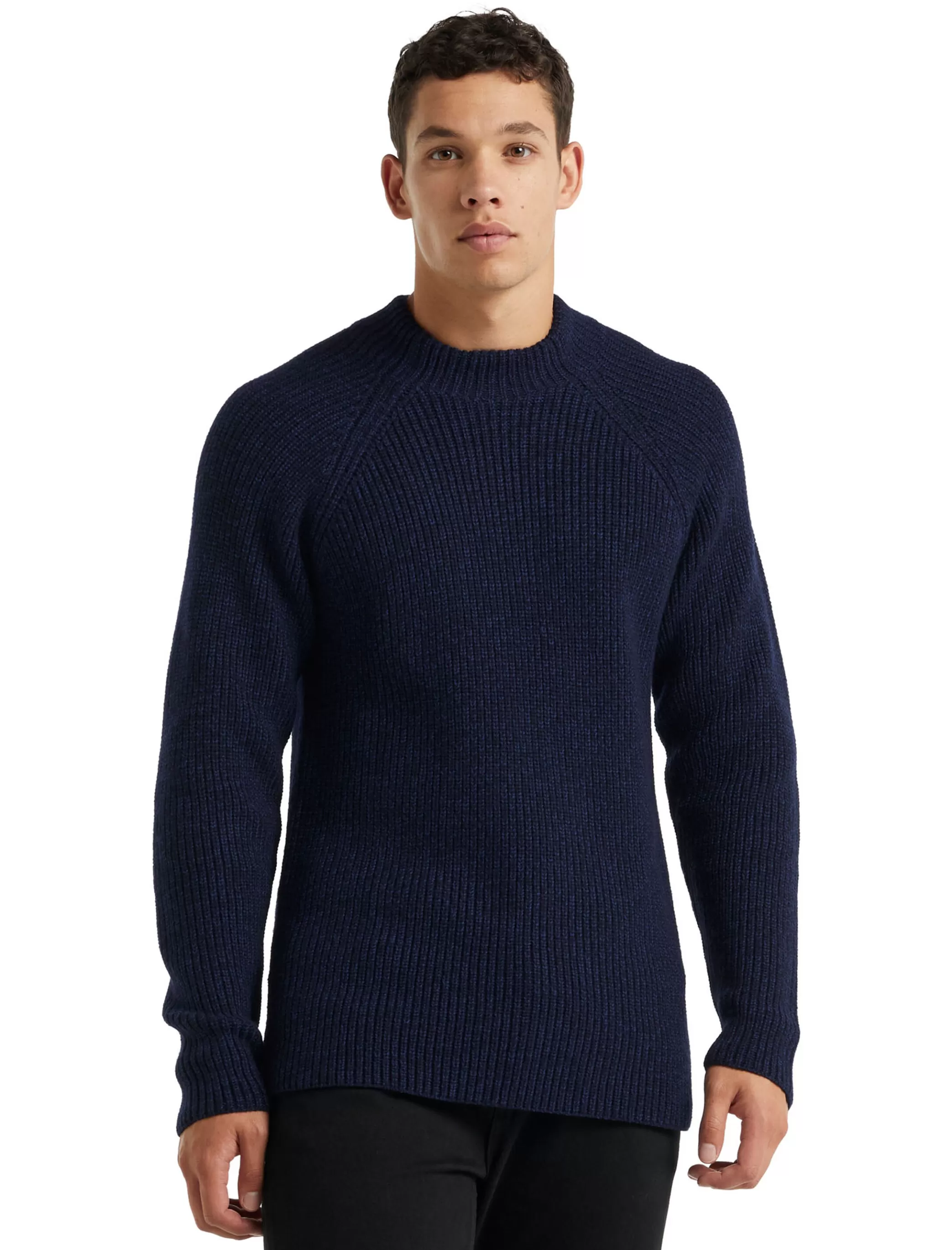 Best Sale icebreaker Men'S Merino Hillock Funnel Neck Sweater Midnight Navy/Royal Navy