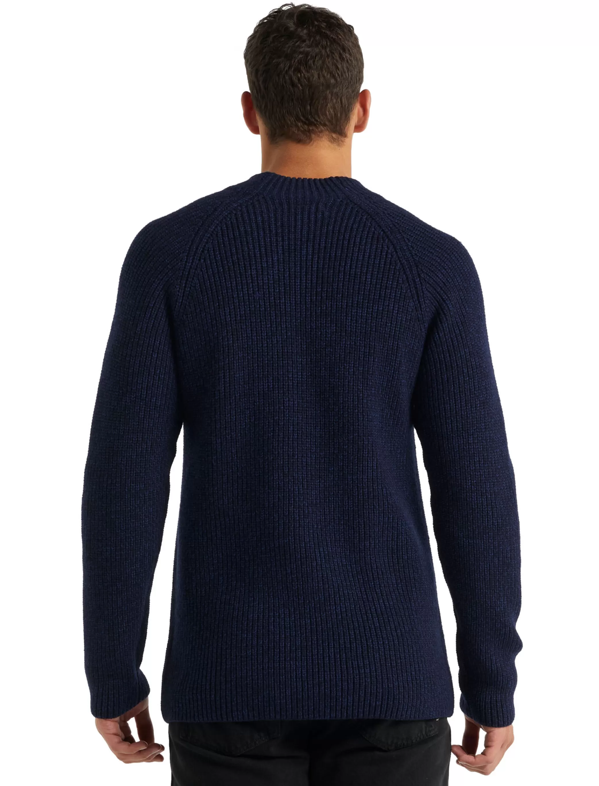 Best Sale icebreaker Men'S Merino Hillock Funnel Neck Sweater Midnight Navy/Royal Navy