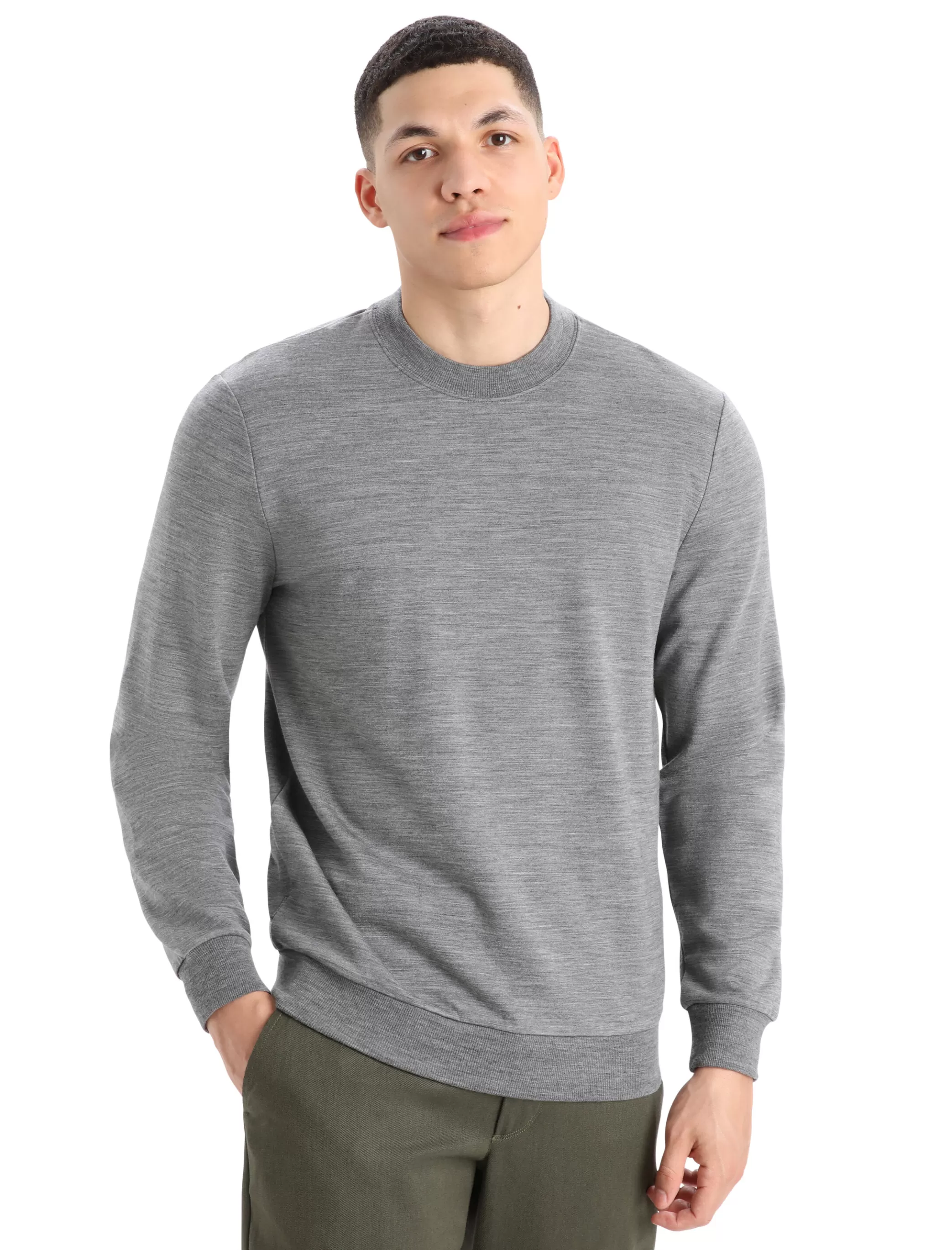 Shop icebreaker Men'S Merino Shifter Long Sleeve Sweatshirt Gritstone Heather