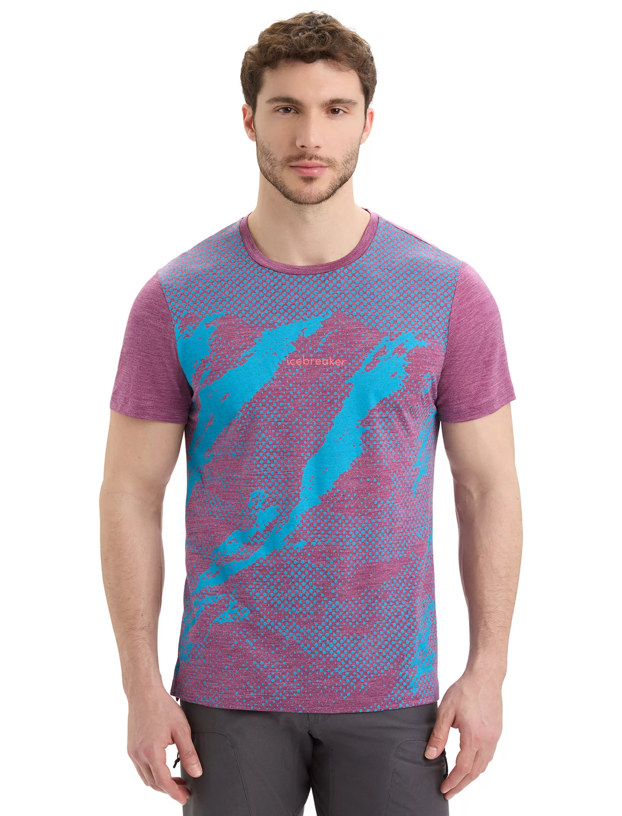 Outlet icebreaker Men'S Merino Sphere Ii Short Sleeve T-Shirt Trail Go Berry Heather