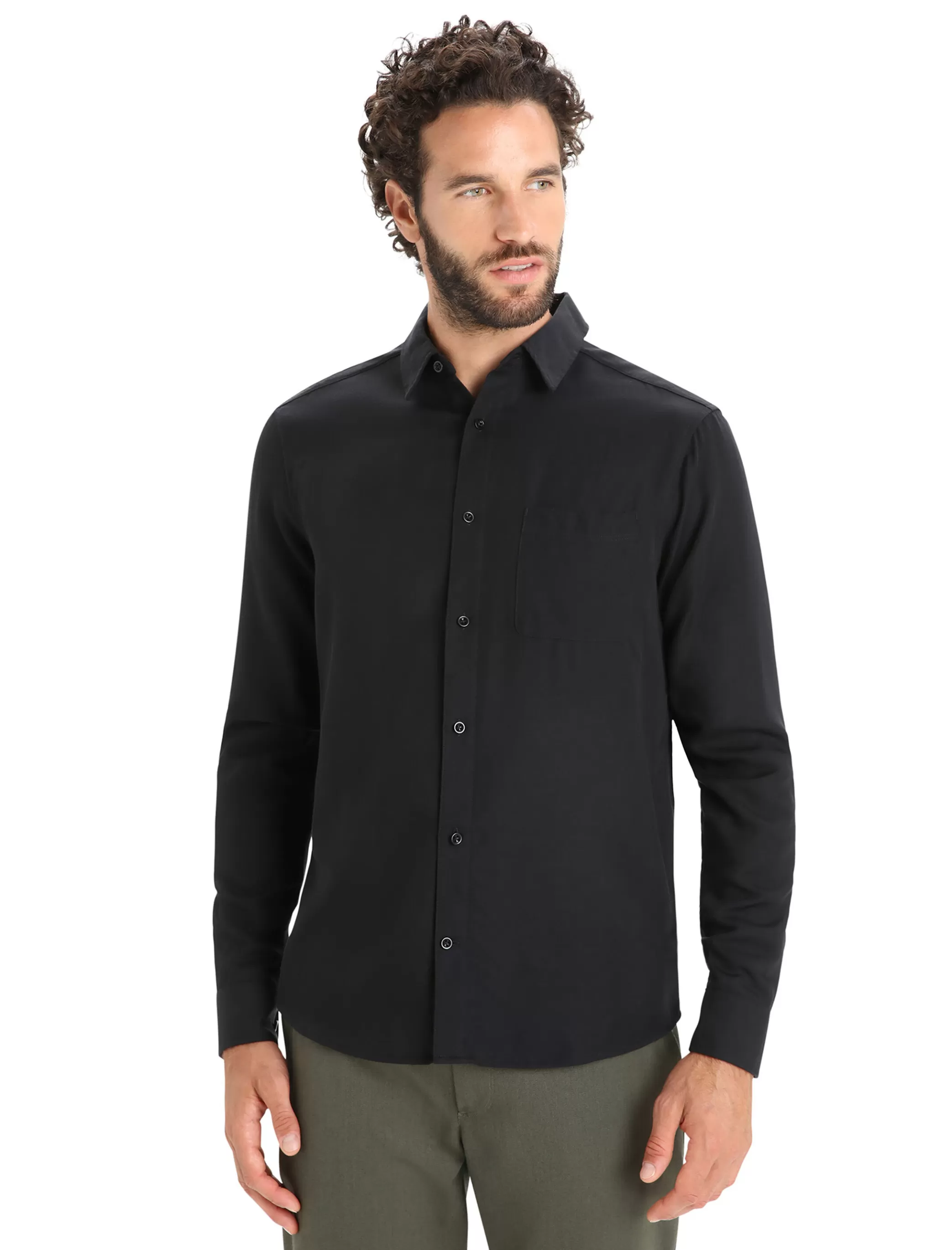 Flash Sale icebreaker Men'S Merino Steveston Long Sleeve Shirt Black