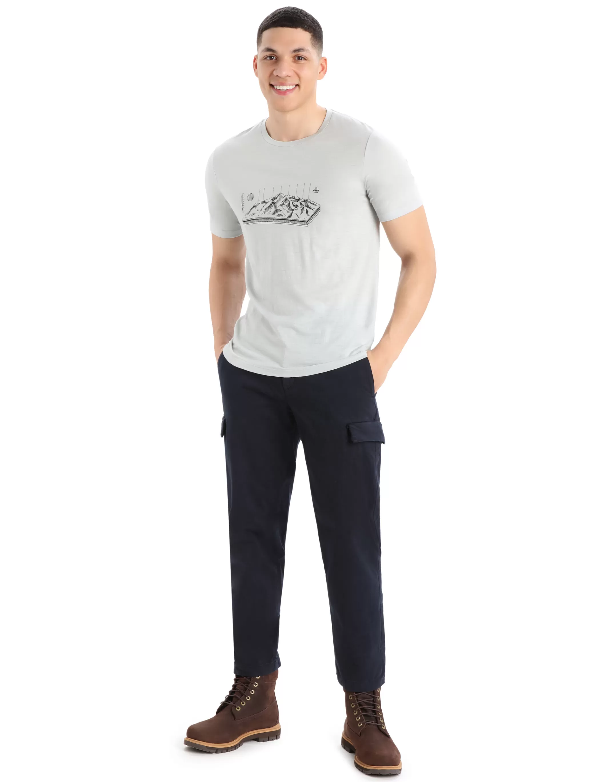 Cheap icebreaker Men'S Merino Tech Lite Ii Short Sleeve Tee Alps 3D Ether