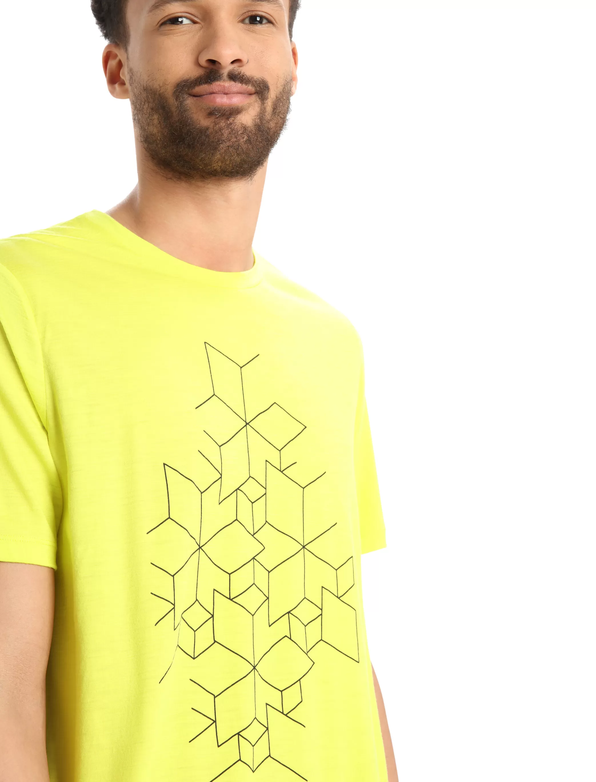 Clearance icebreaker Men'S Merino Tech Lite Ii Short Sleeve Tee Snowflake Shine