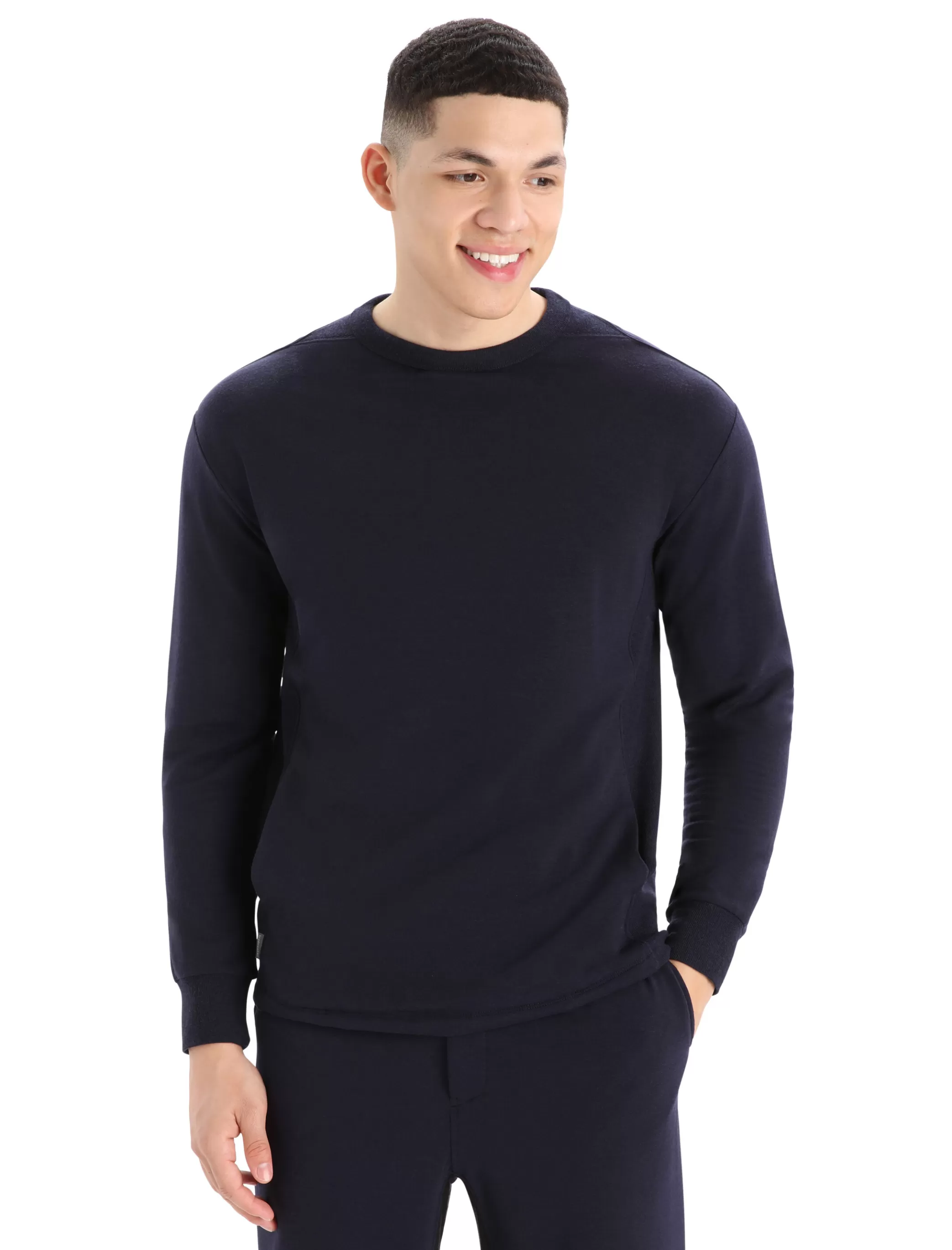 Clearance icebreaker Men'S Realfleece™ Merino Dalston Long Sleeve Sweatshirt Midnight Navy