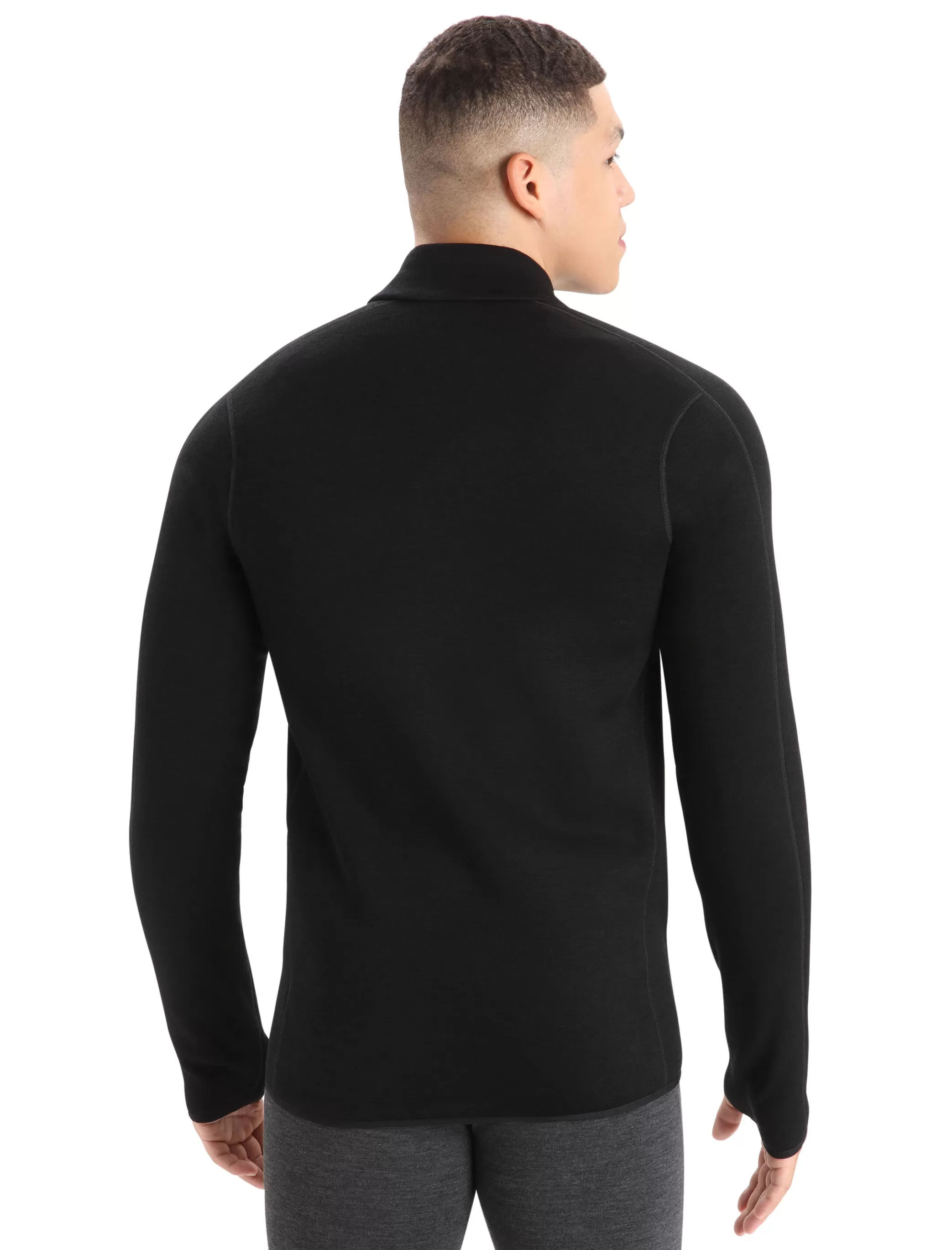 Best Sale icebreaker Men'S Realfleece™ Merino Elemental Long Sleeve Zip Jacket Black