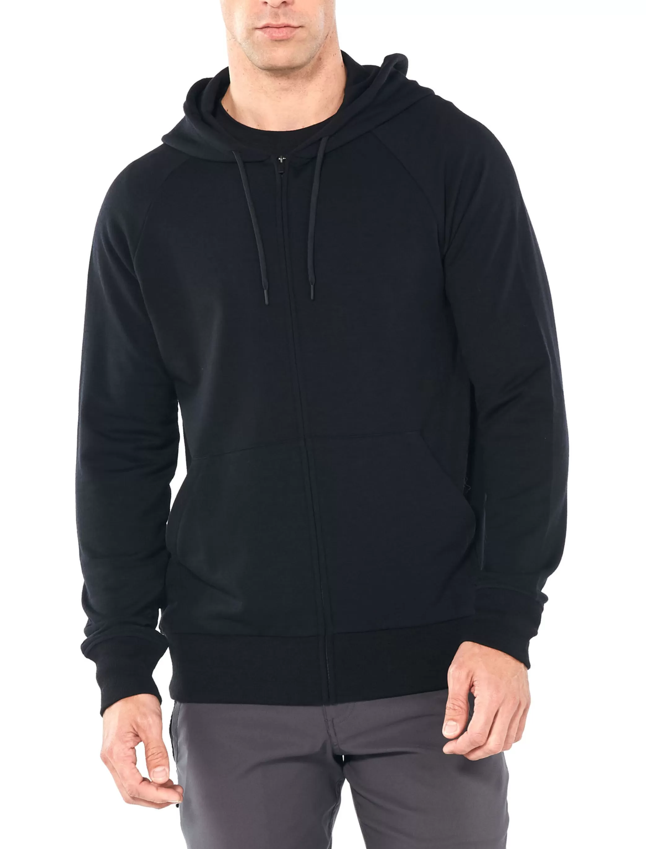 Hot icebreaker Men'S Realfleece™ Merino Helliers Long Sleeve Zip Hood Jacket Black