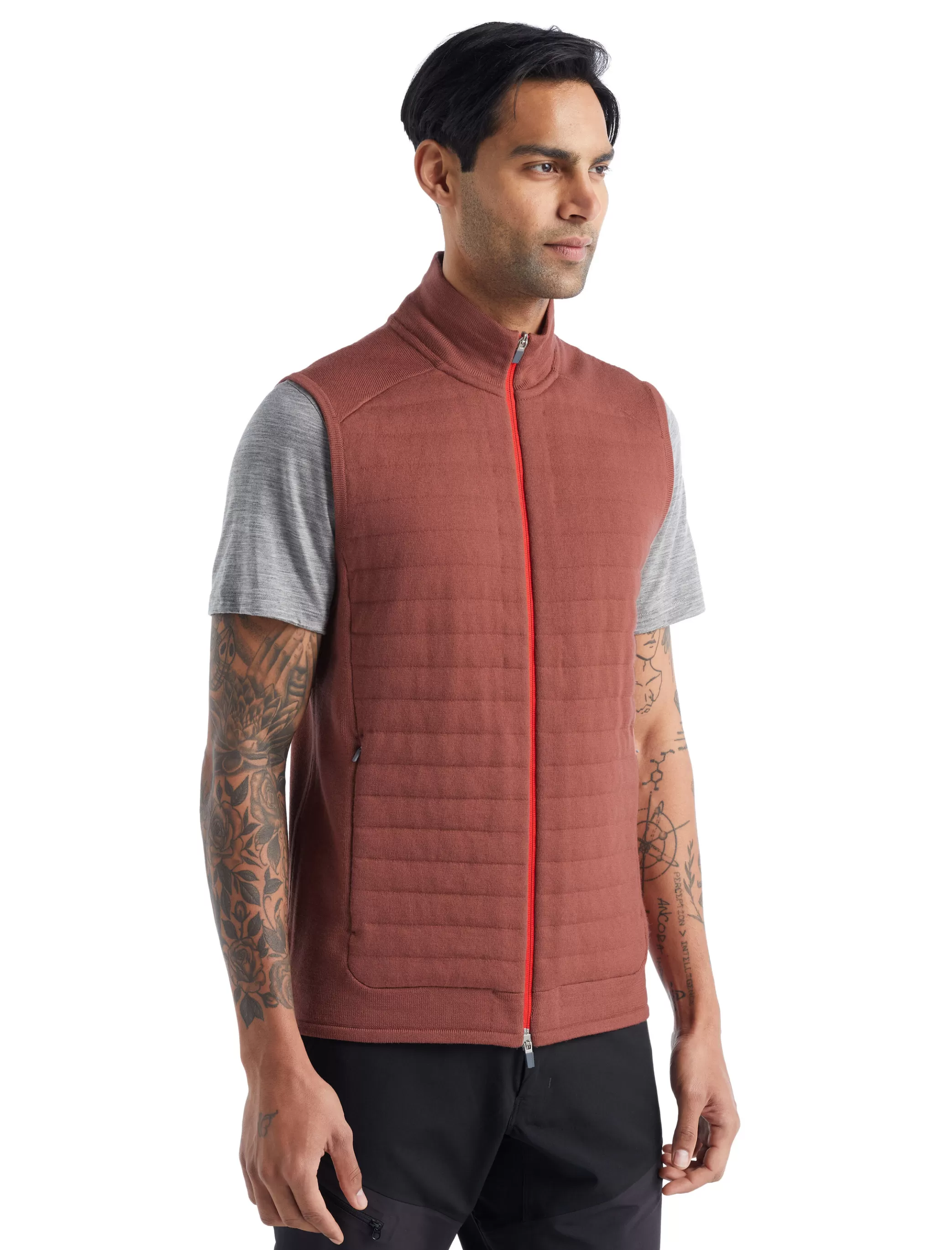 Outlet icebreaker Men'S Zoneknit™ Merino Insulated Vest Grape/Lava