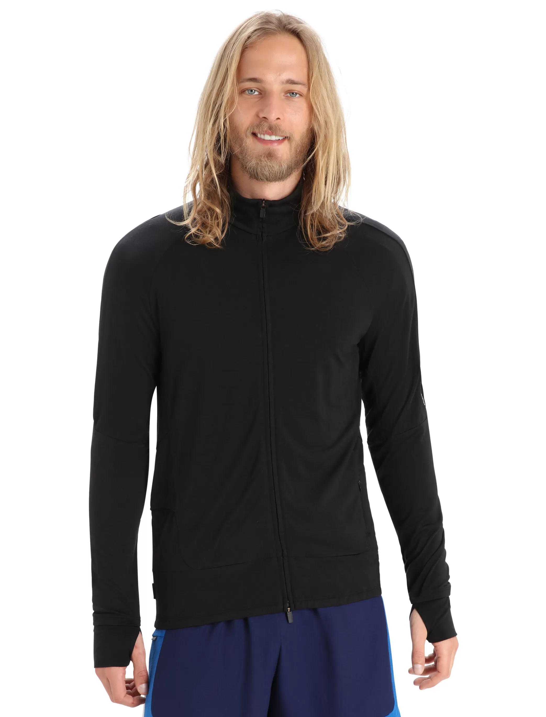 Store icebreaker Men'S Zoneknit™ Merino Long Sleeve Zip Top Black