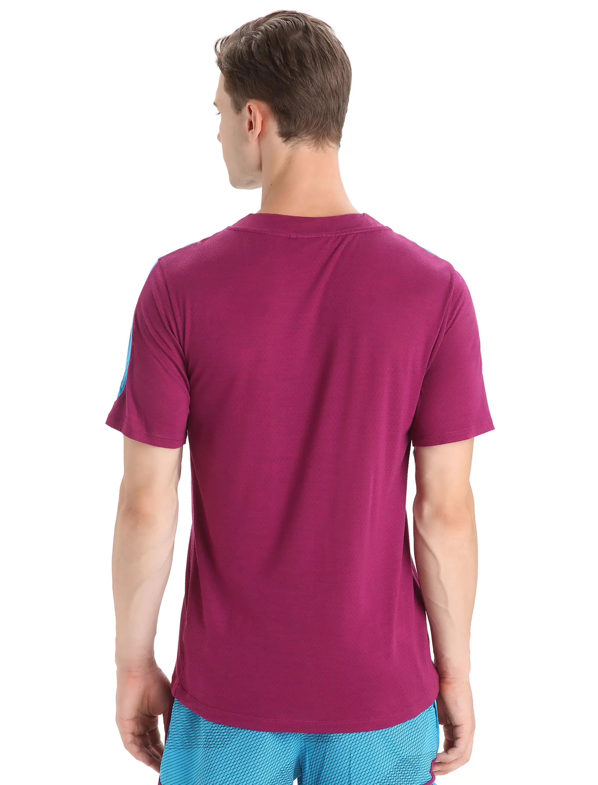 Hot icebreaker Men'S Zoneknit™ Merino Short Sleeve T-Shirt Geodetic Geo Blue/Go Berry