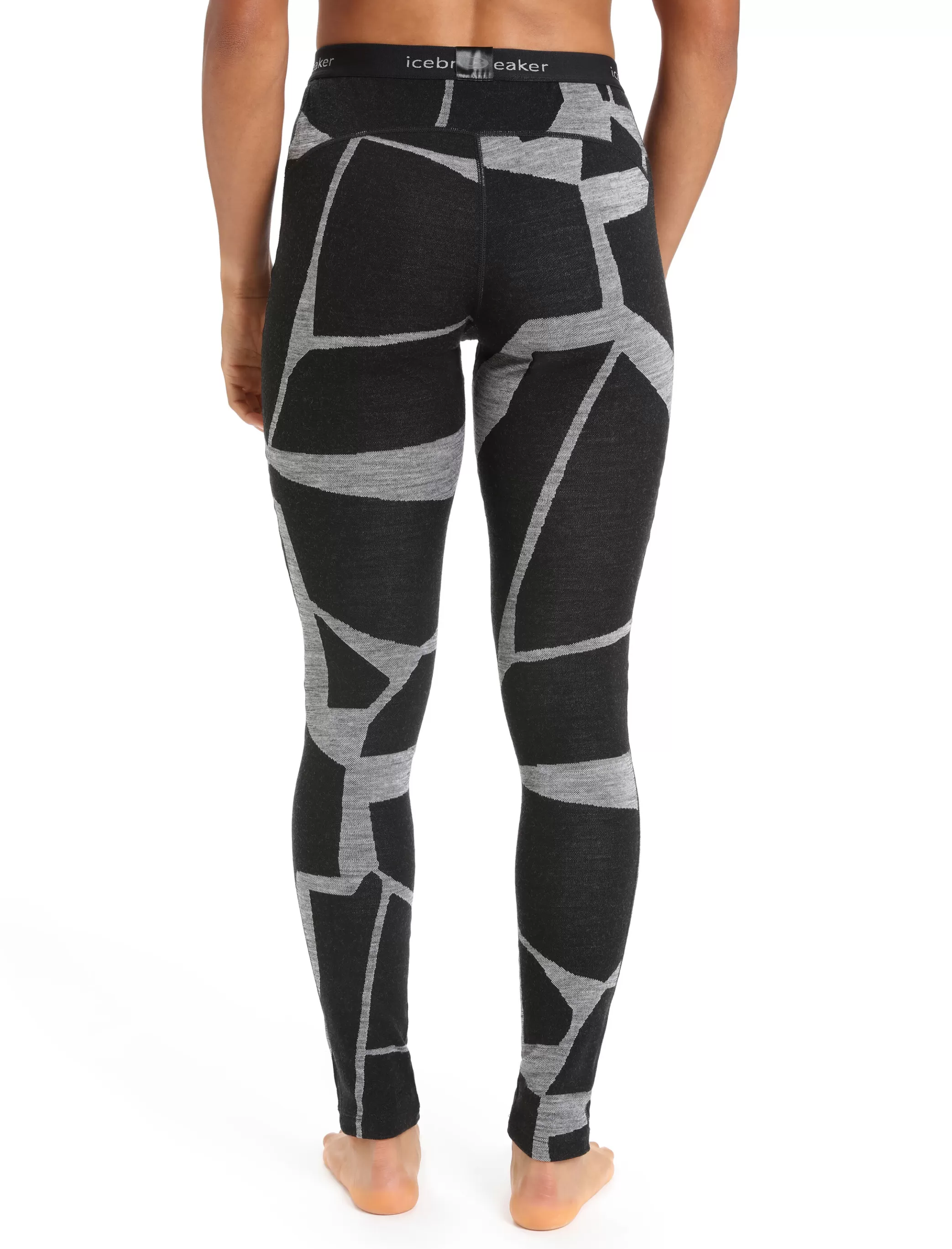 Sale icebreaker Women'S Merino 250 Vertex Thermal Leggings Fractured Landscapes Black/Jet Heather