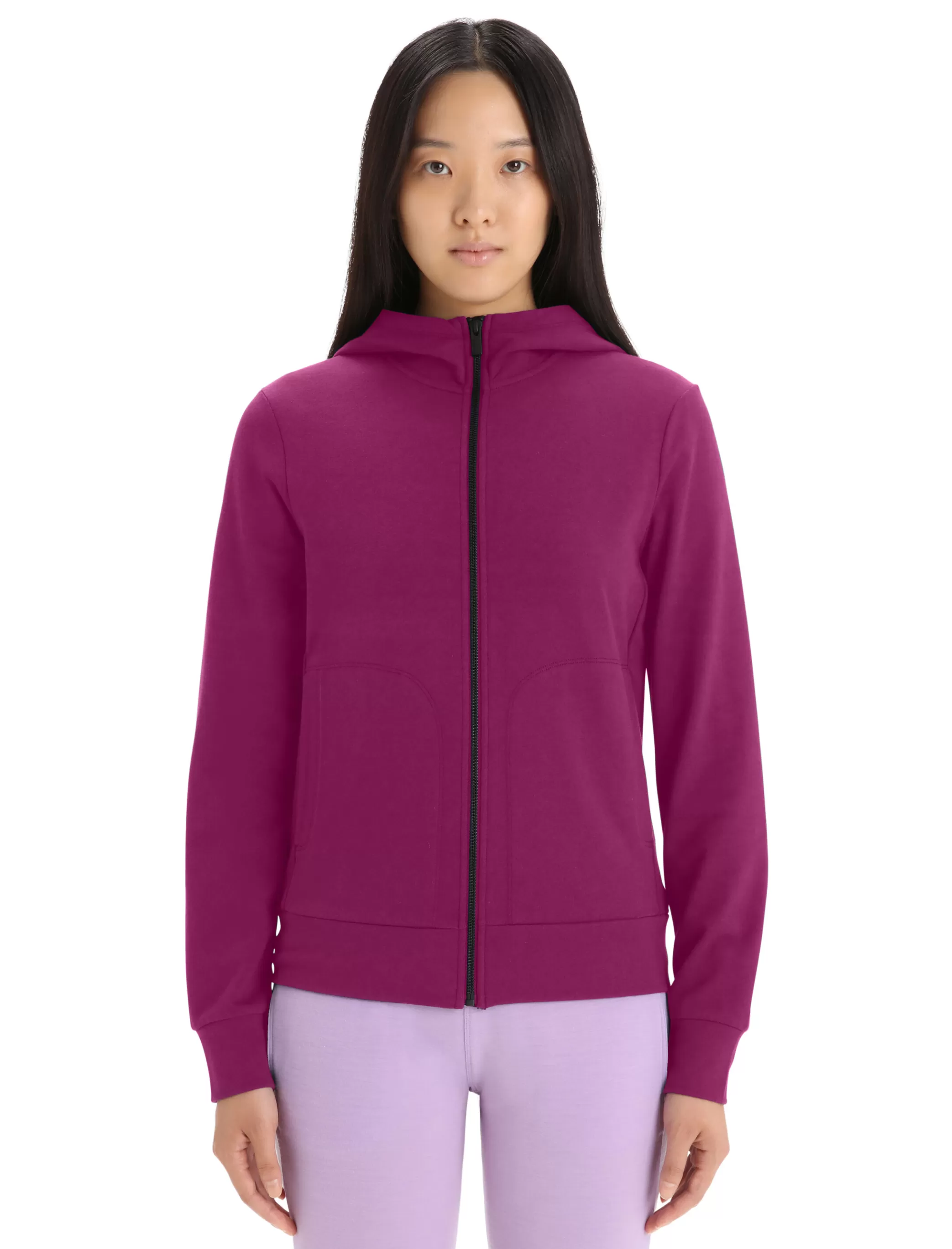 Cheap icebreaker Women'S Merino Central Classic Long Sleeve Zip Hoodie Go Berry