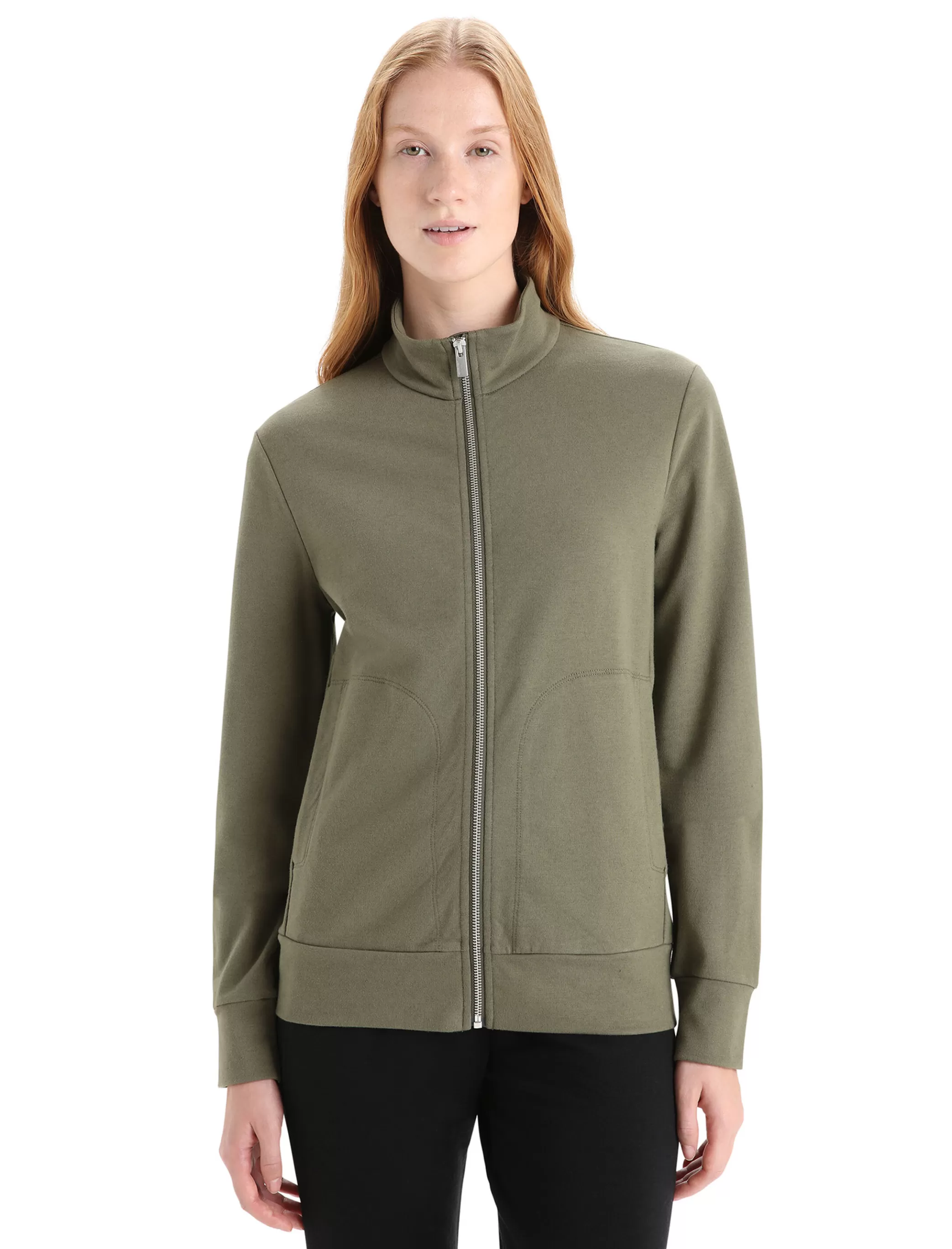 Shop icebreaker Women'S Merino Central Classic Long Sleeve Zip Sweatshirt Loden