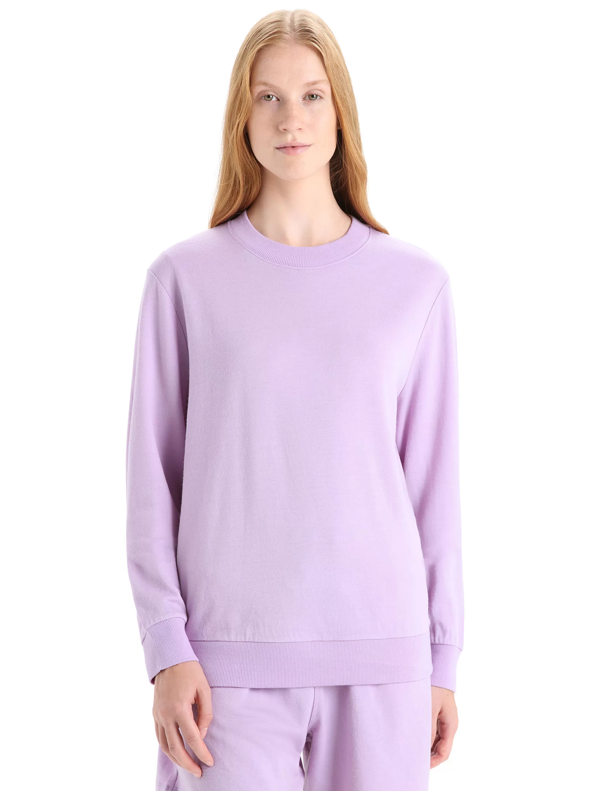 Flash Sale icebreaker Women'S Merino Crush Long Sleeve Sweatshirt Purple Gaze