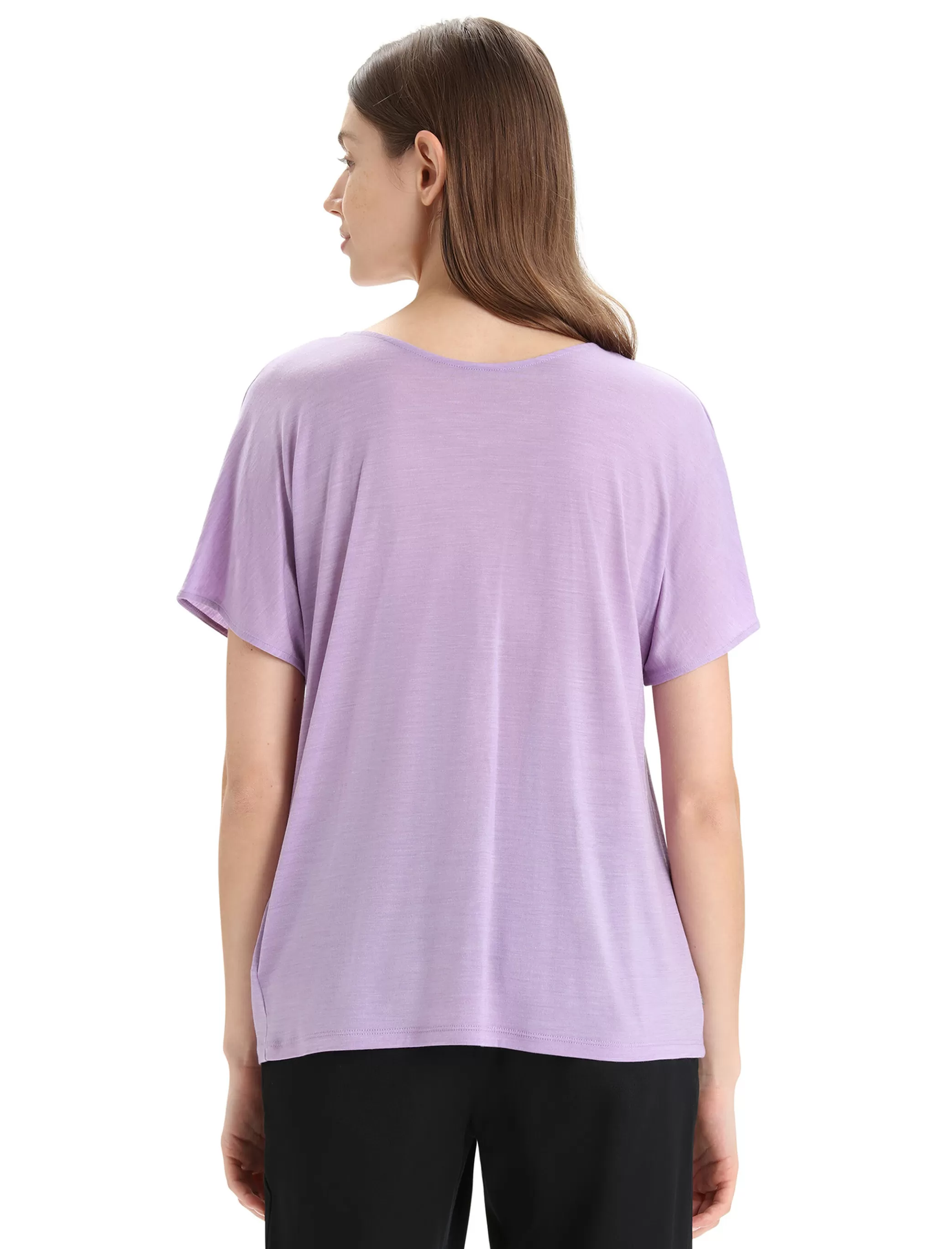 Sale icebreaker Women'S Merino Drayden Reversible Short Sleeve Top Purple Gaze