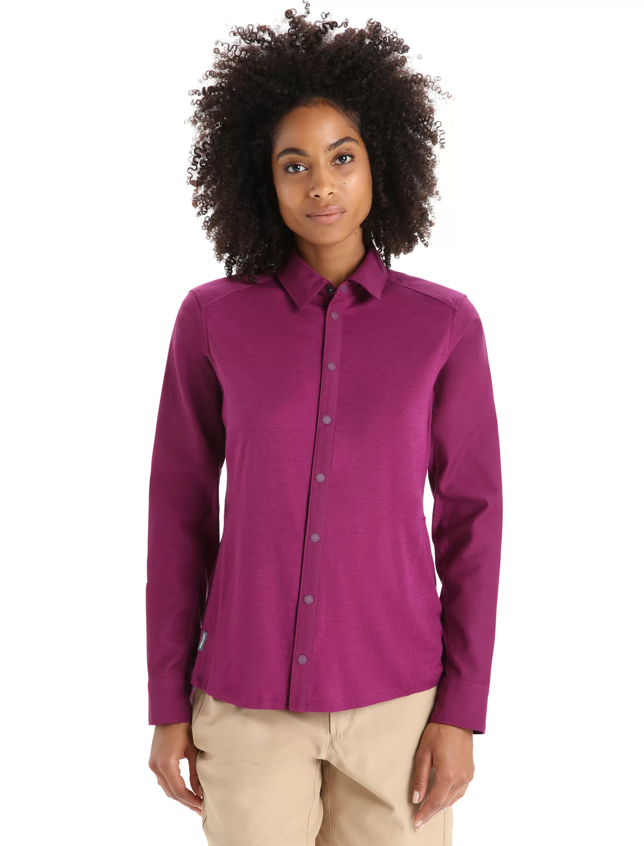 Best Sale icebreaker Women'S Merino Hike Long Sleeve Top Go Berry