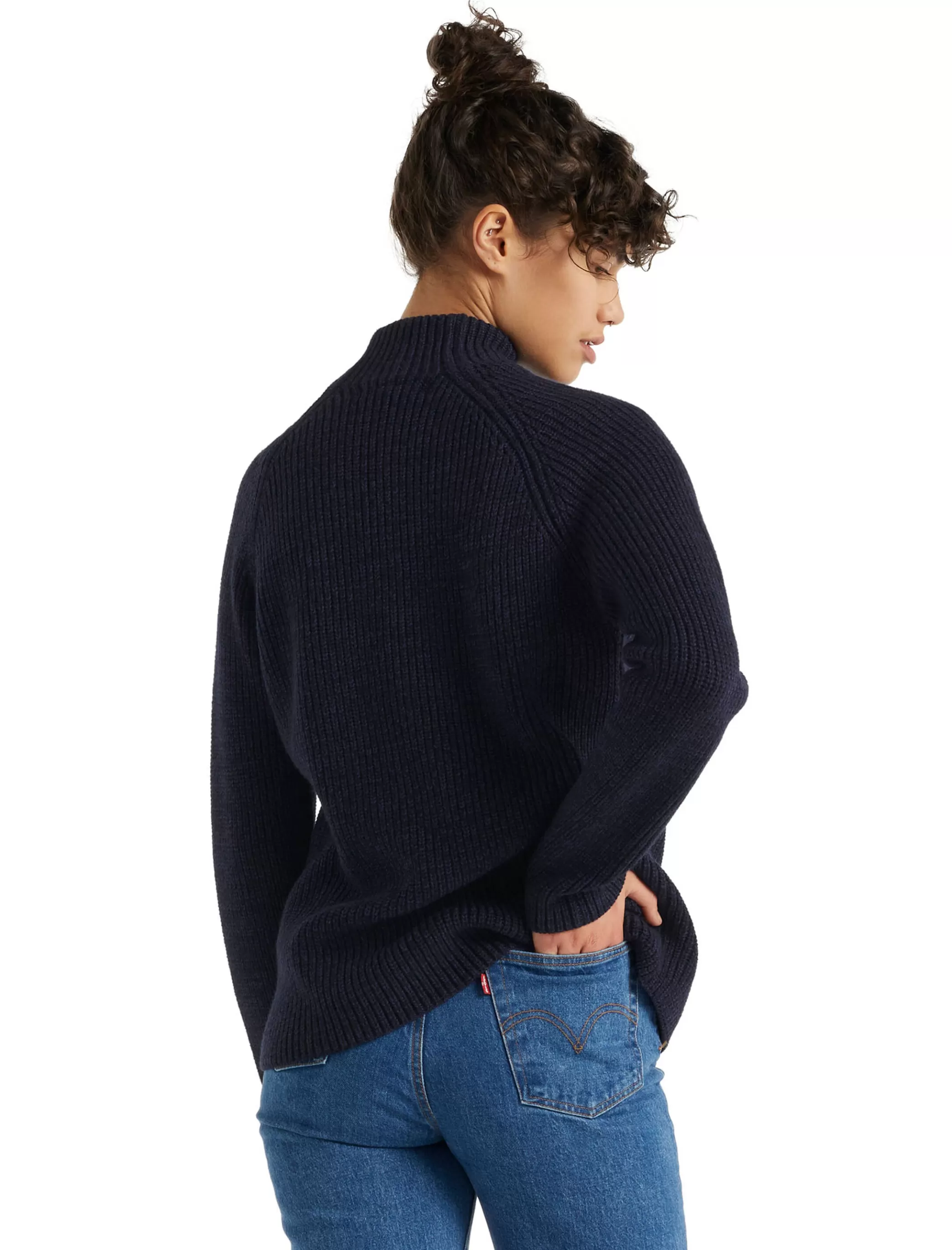 Clearance icebreaker Women'S Merino Hillock Funnel Neck Sweater Midnight Navy/Royal Navy