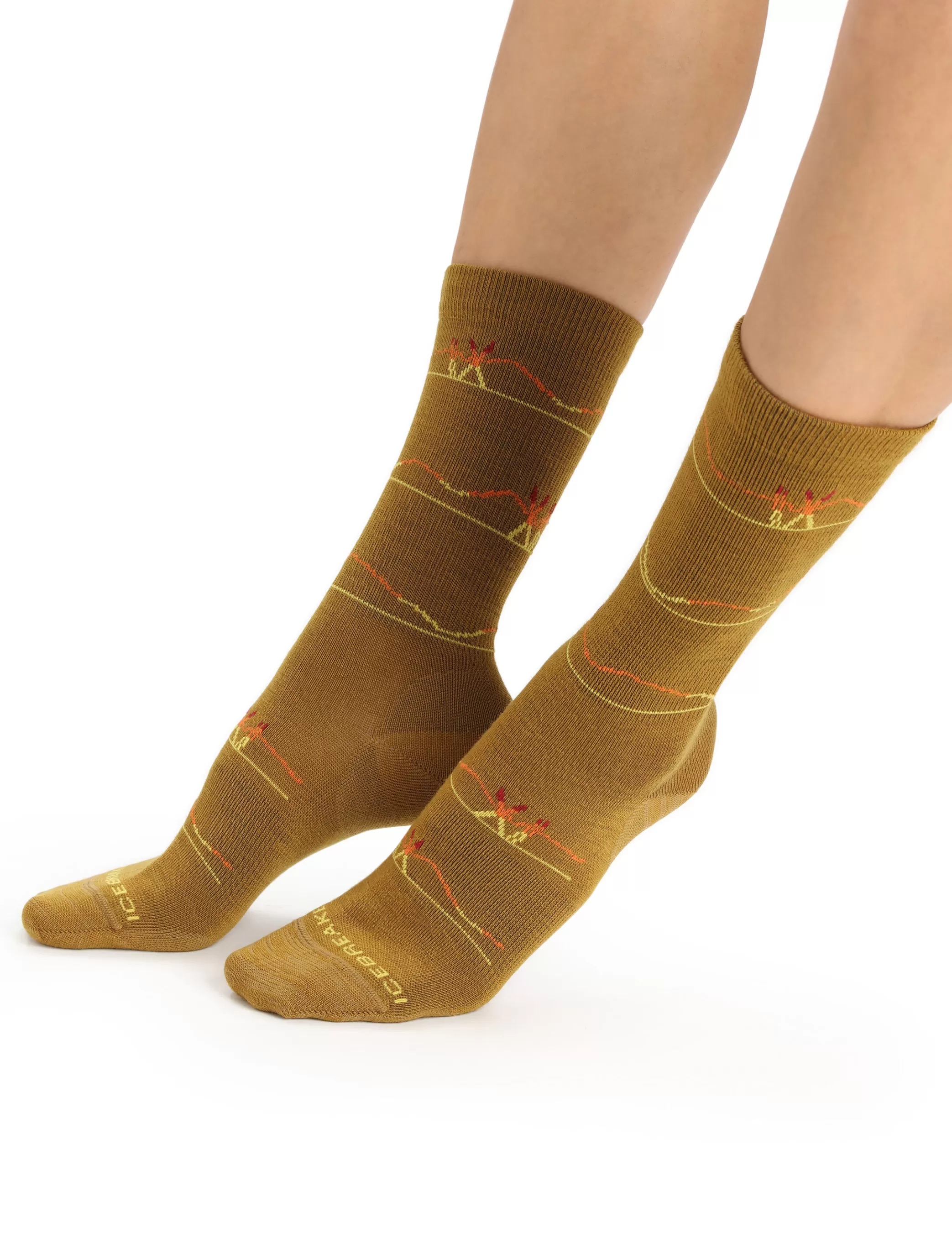 Fashion icebreaker Women'S Merino Lifestyle Ultralight Crew Ski Socks Backcountry Clove/Silent Gold