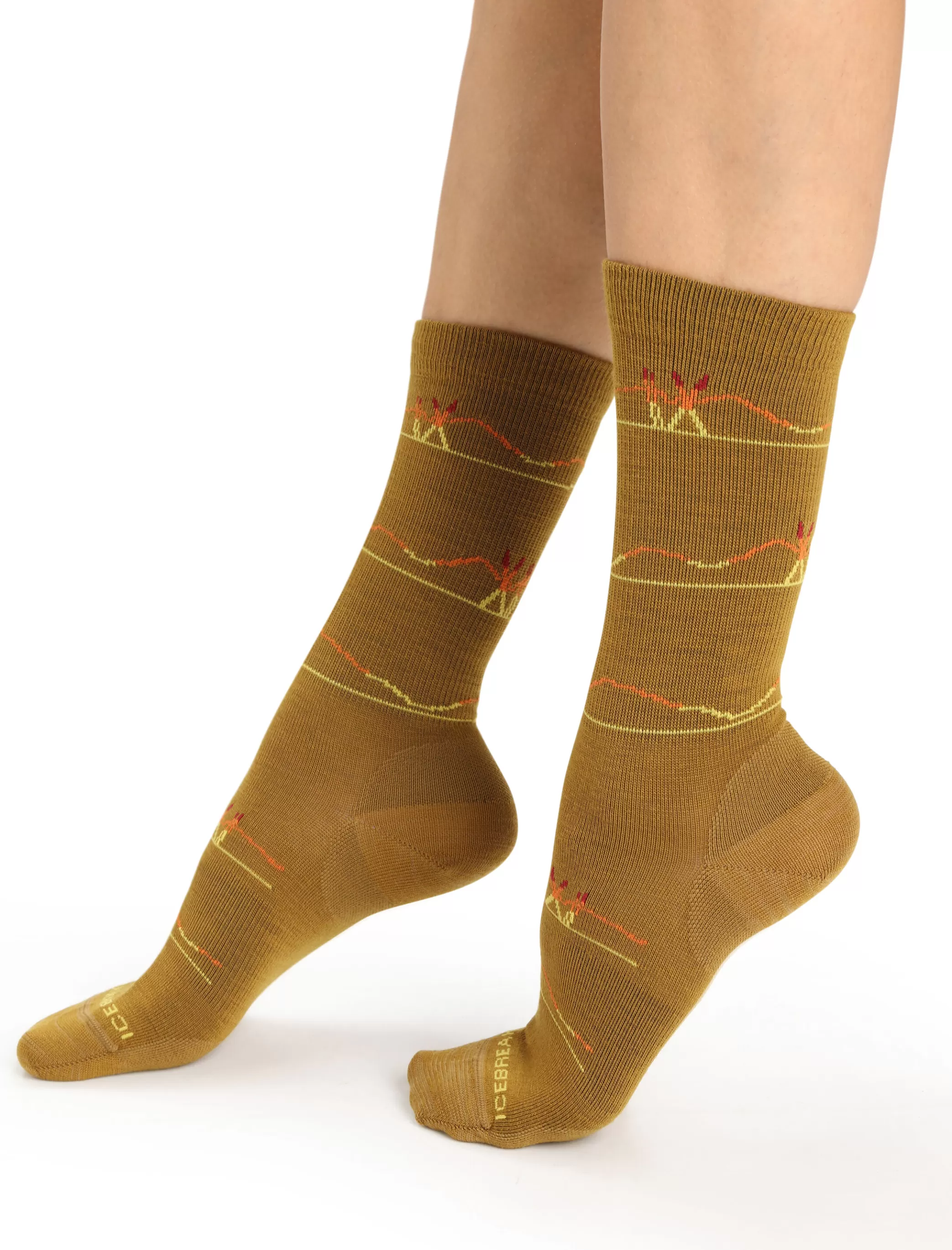 Fashion icebreaker Women'S Merino Lifestyle Ultralight Crew Ski Socks Backcountry Clove/Silent Gold