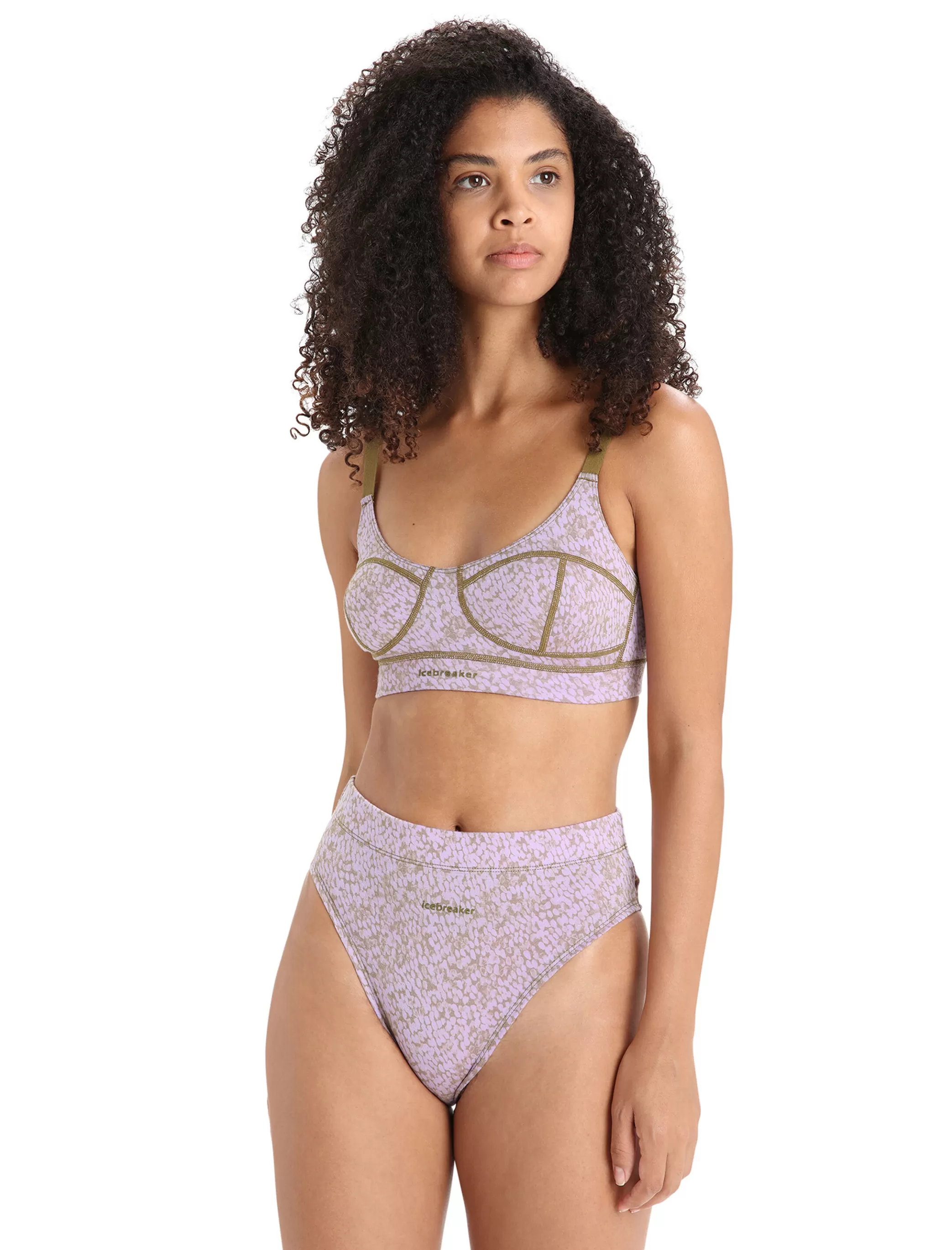 Outlet icebreaker Women'S Merino Queens Clasp Bra Algae/Purple Haze