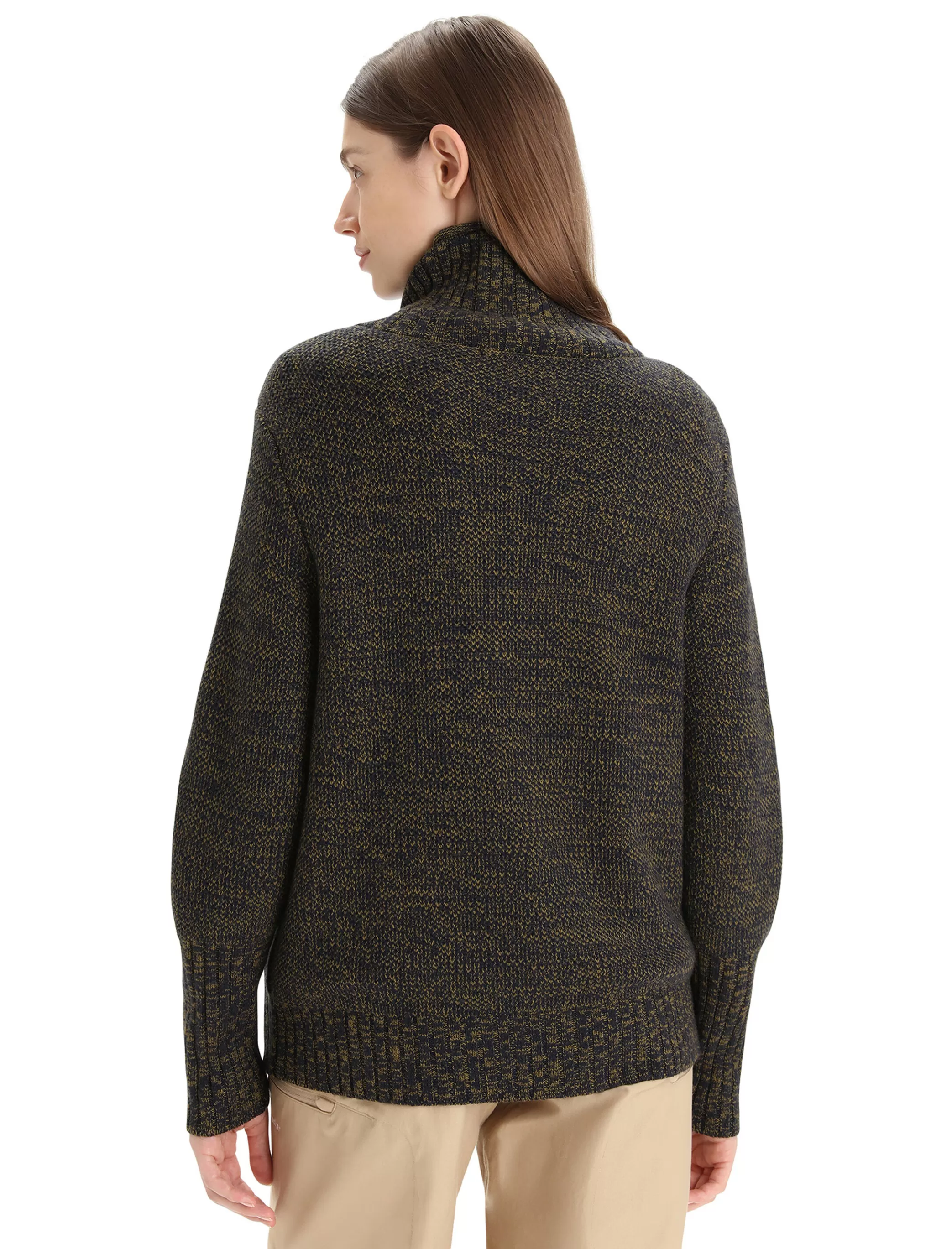 Sale icebreaker Women'S Merino Seevista Funnel Neck Sweater Midnight Navy/Algae