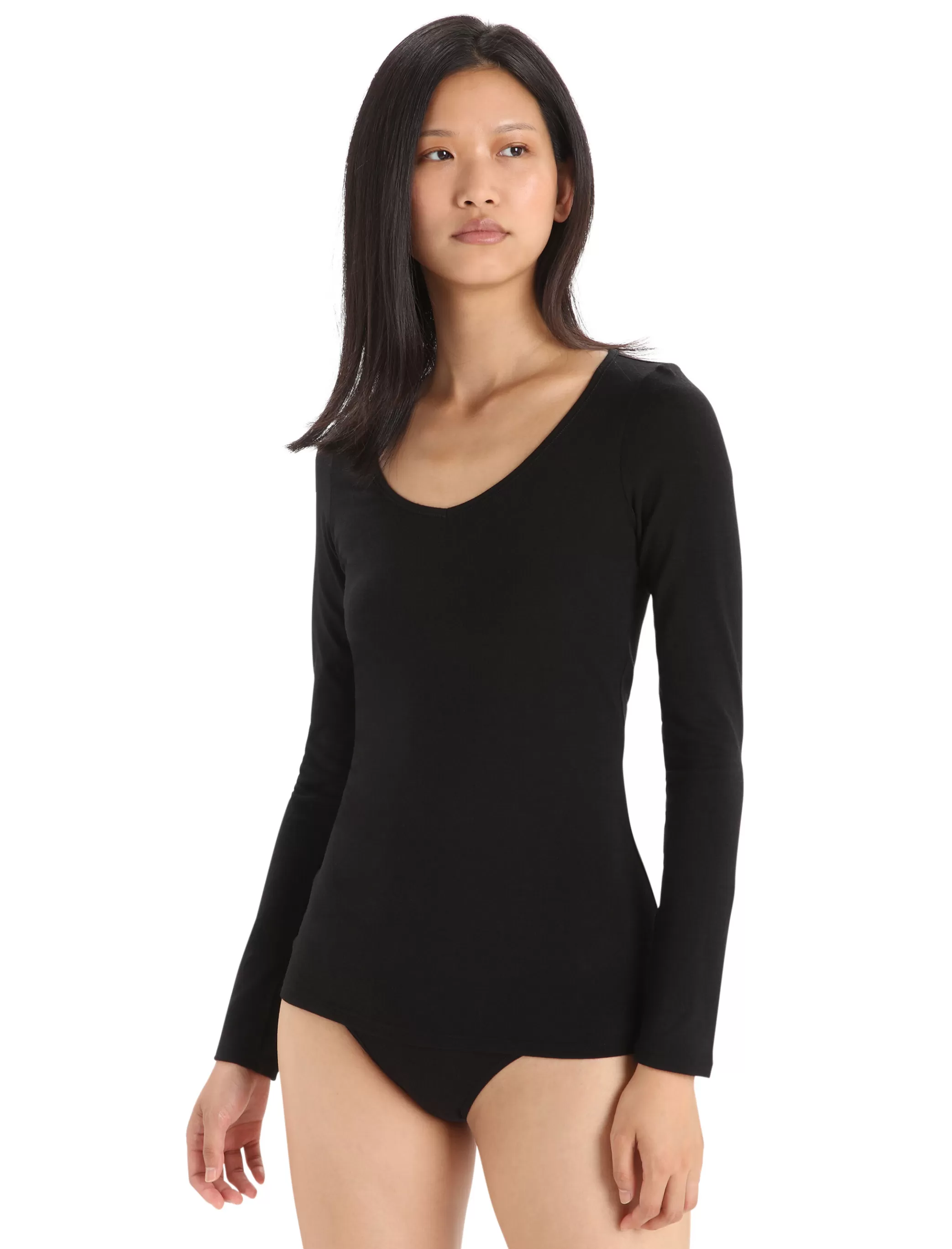 Cheap icebreaker Women'S Merino Siren Long Sleeve Sweetheart Top Black