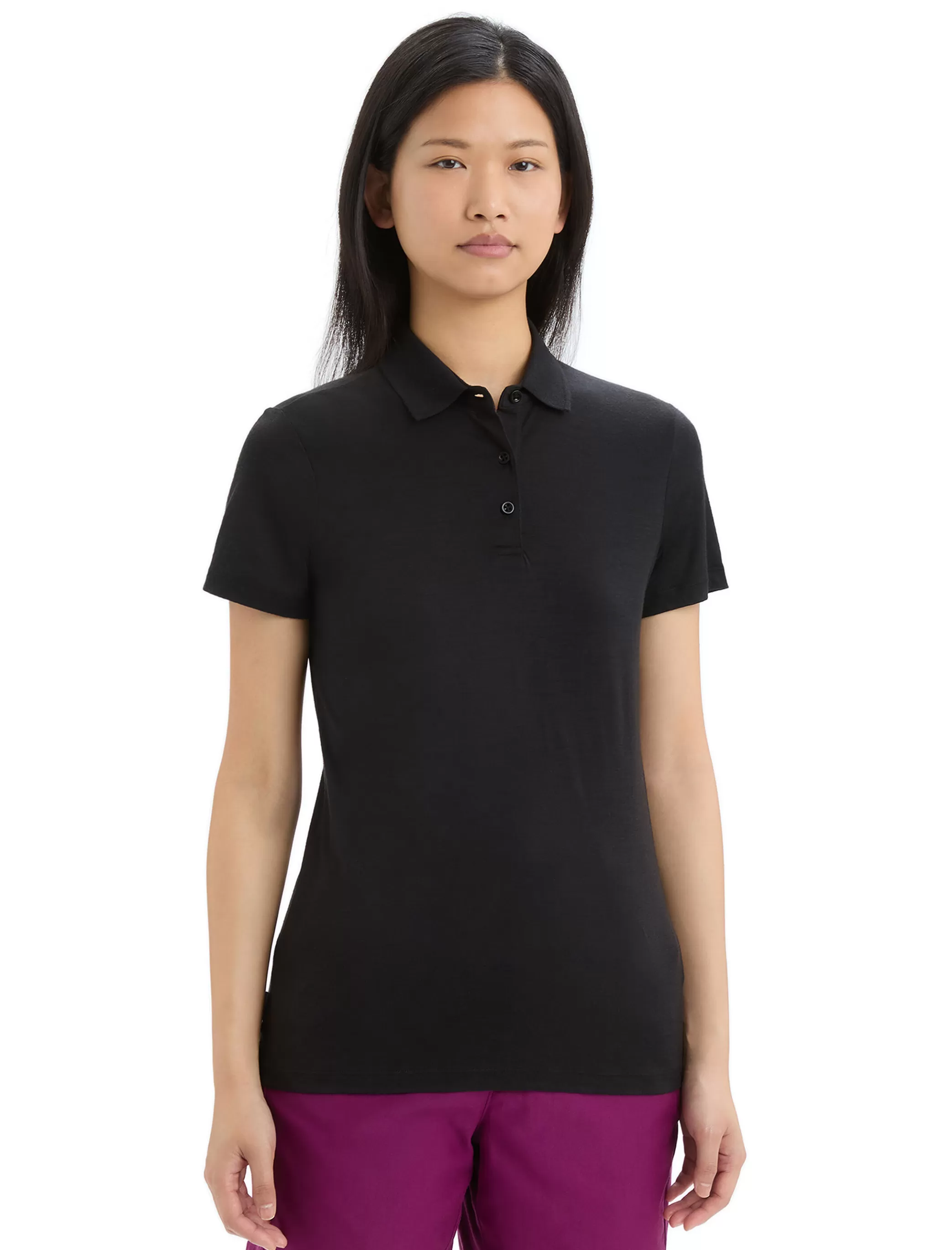 Online icebreaker Women'S Merino Tech Lite Ii Short Sleeve Polo Black