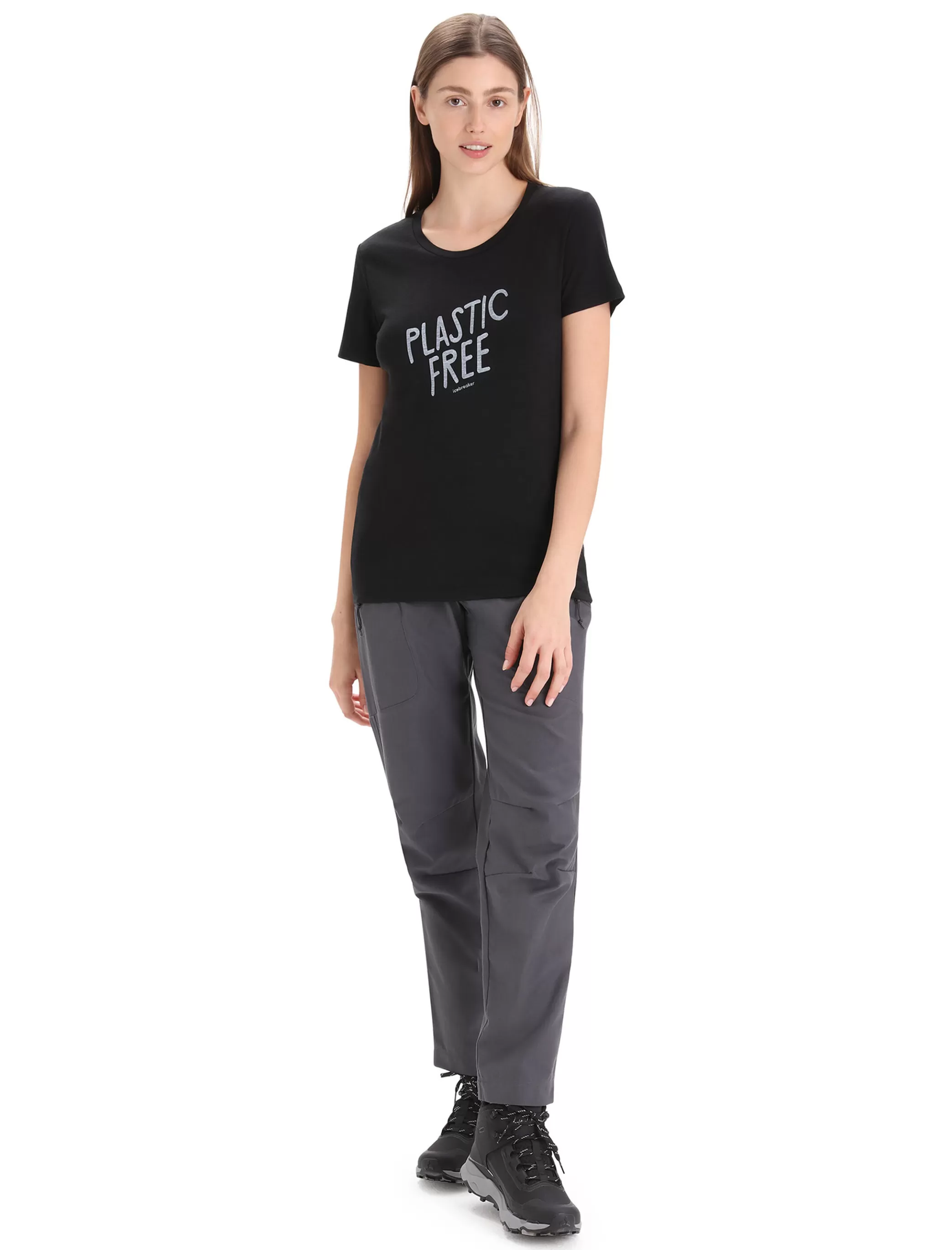 Cheap icebreaker Women'S Merino Tech Lite Ii Short Sleeve T-Shirt Natural Black
