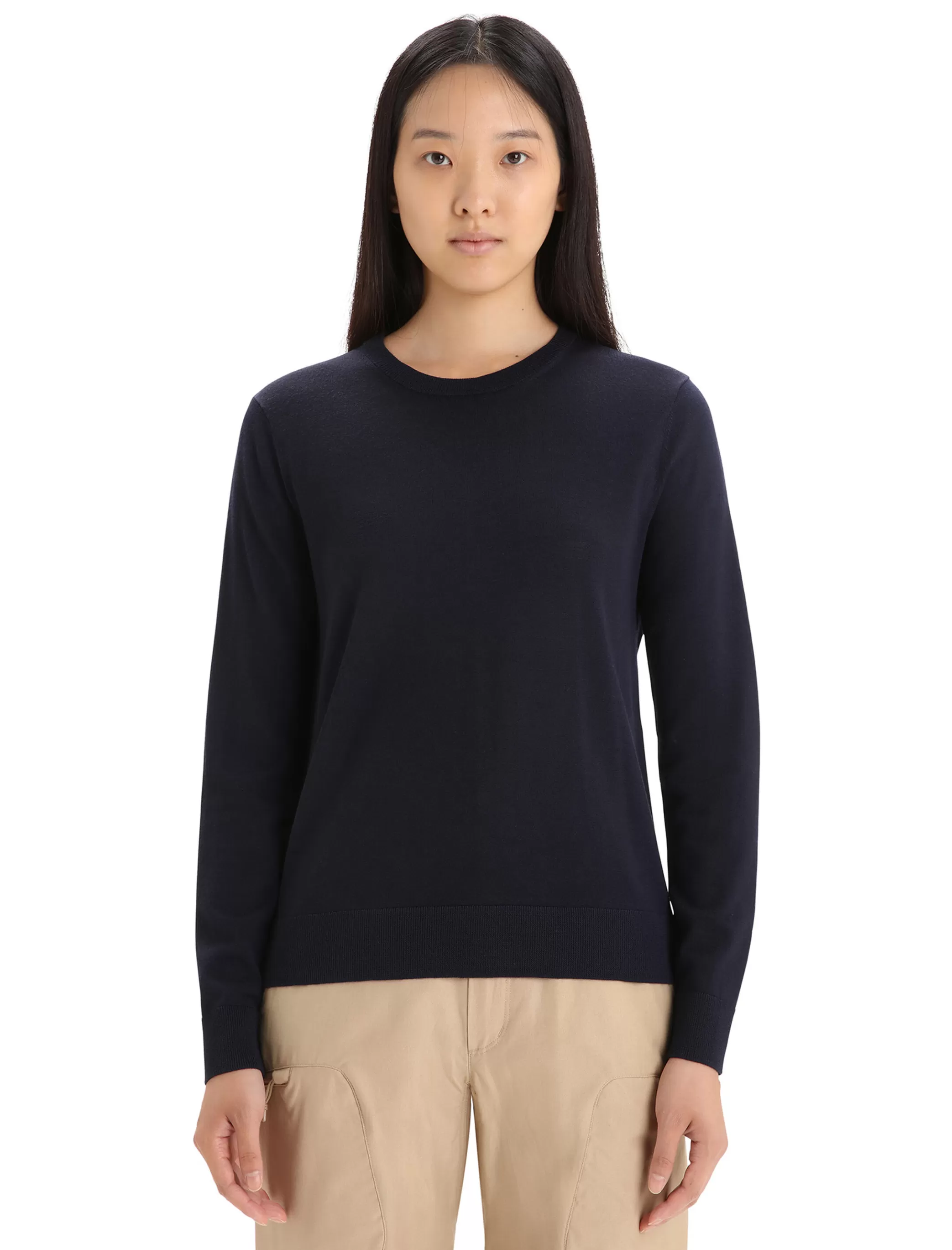 Fashion icebreaker Women'S Merino Wilcox Long Sleeve Sweater Midnight Navy