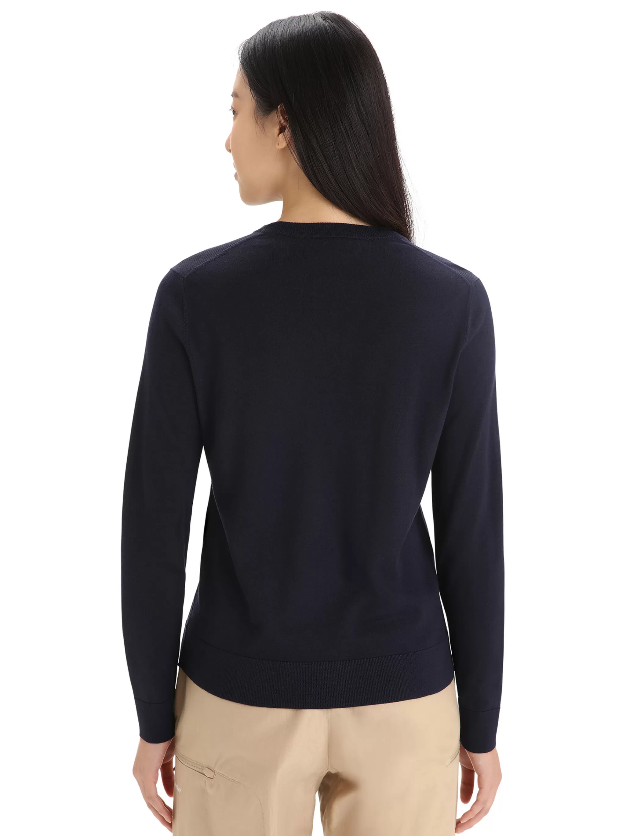 Fashion icebreaker Women'S Merino Wilcox Long Sleeve Sweater Midnight Navy