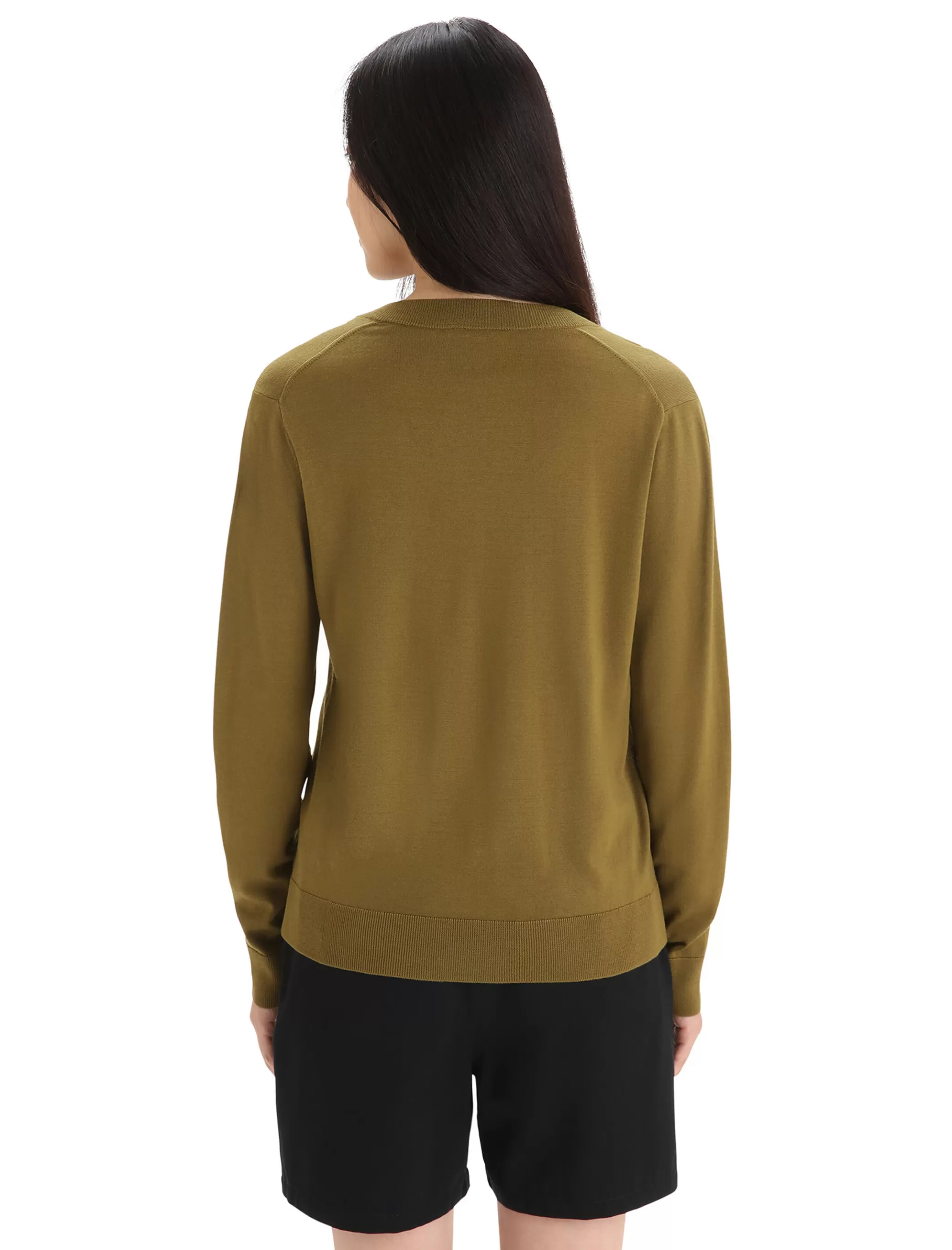 Store icebreaker Women'S Merino Wilcox Long Sleeve V Neck Sweater Algae