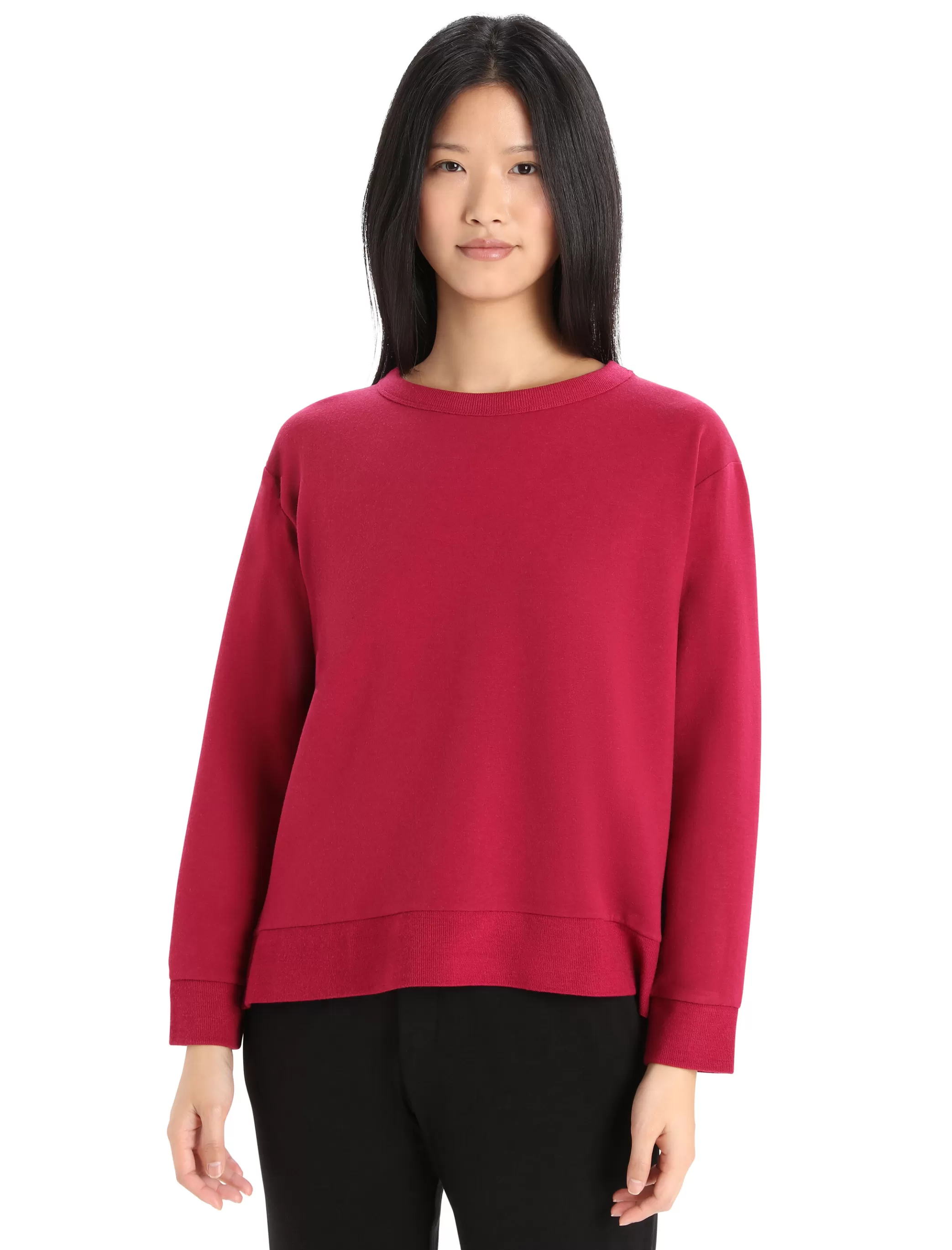 Clearance icebreaker Women'S Realfleece™ Merino Dalston Long Sleeve Sweatshirt Cherry