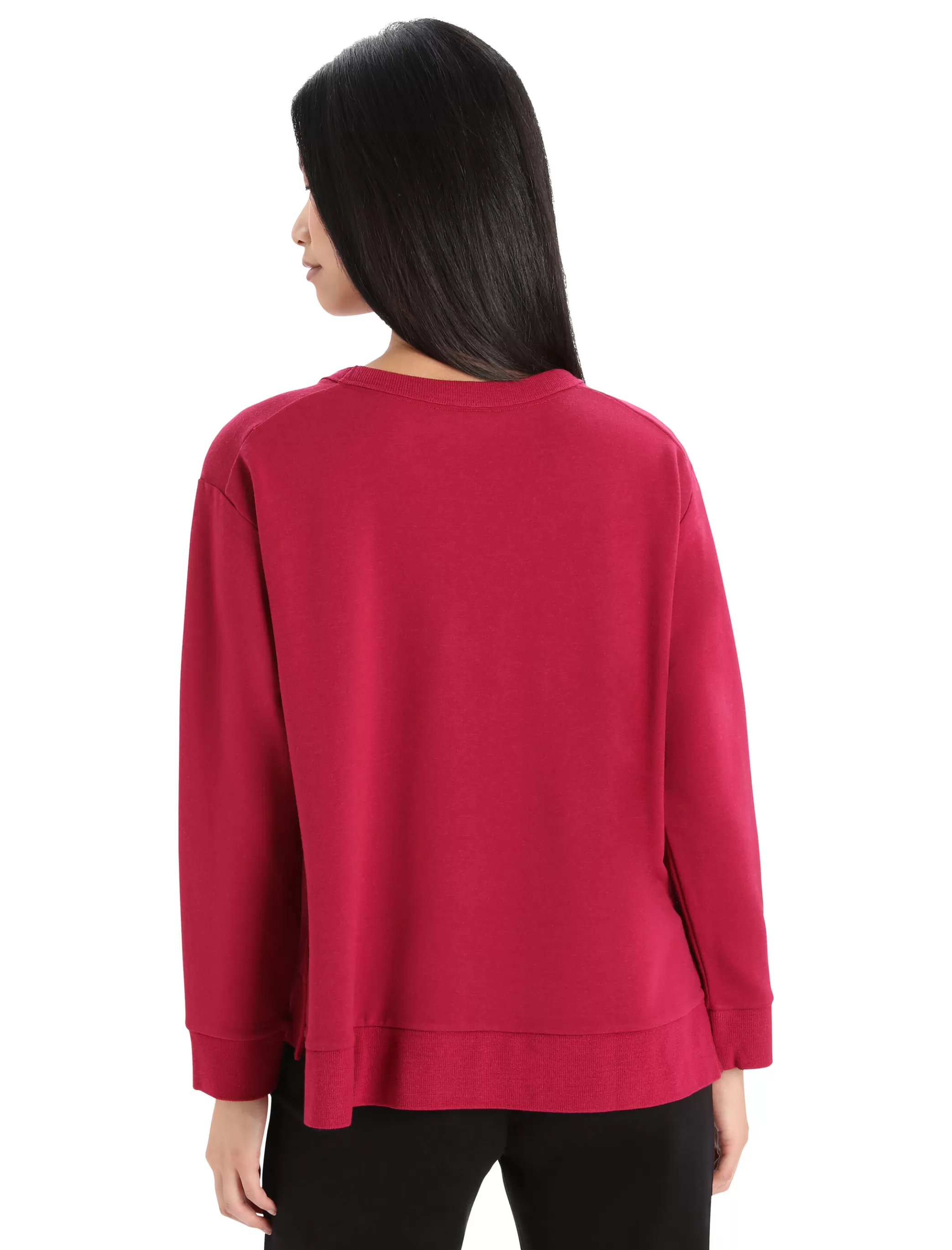 Clearance icebreaker Women'S Realfleece™ Merino Dalston Long Sleeve Sweatshirt Cherry