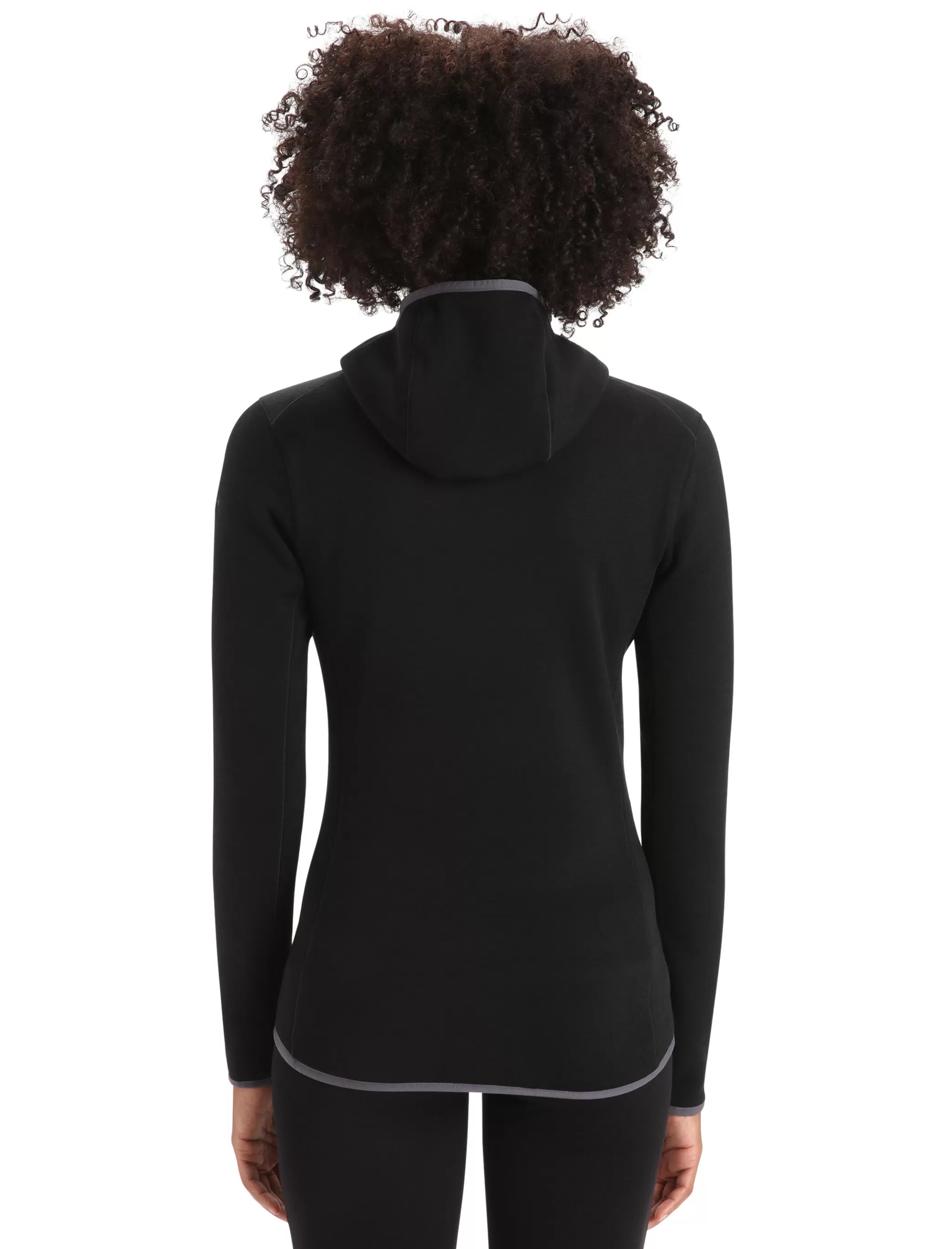 New icebreaker Women'S Realfleece™ Merino Elemental Long Sleeve Zip Hood Jacket Black