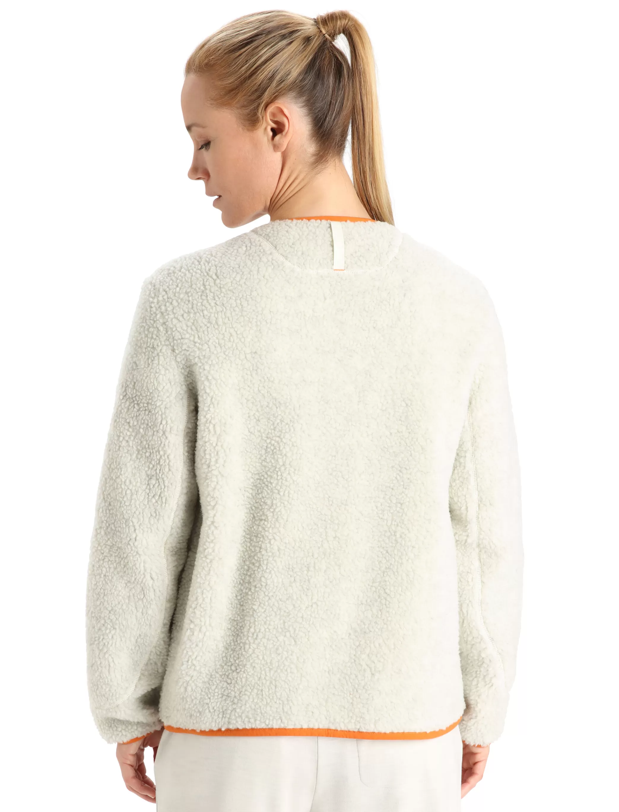 Online icebreaker Women'S Realfleece™ Merino High Pile Long Sleeve Zip Cardigan Ecru Heather/Flash