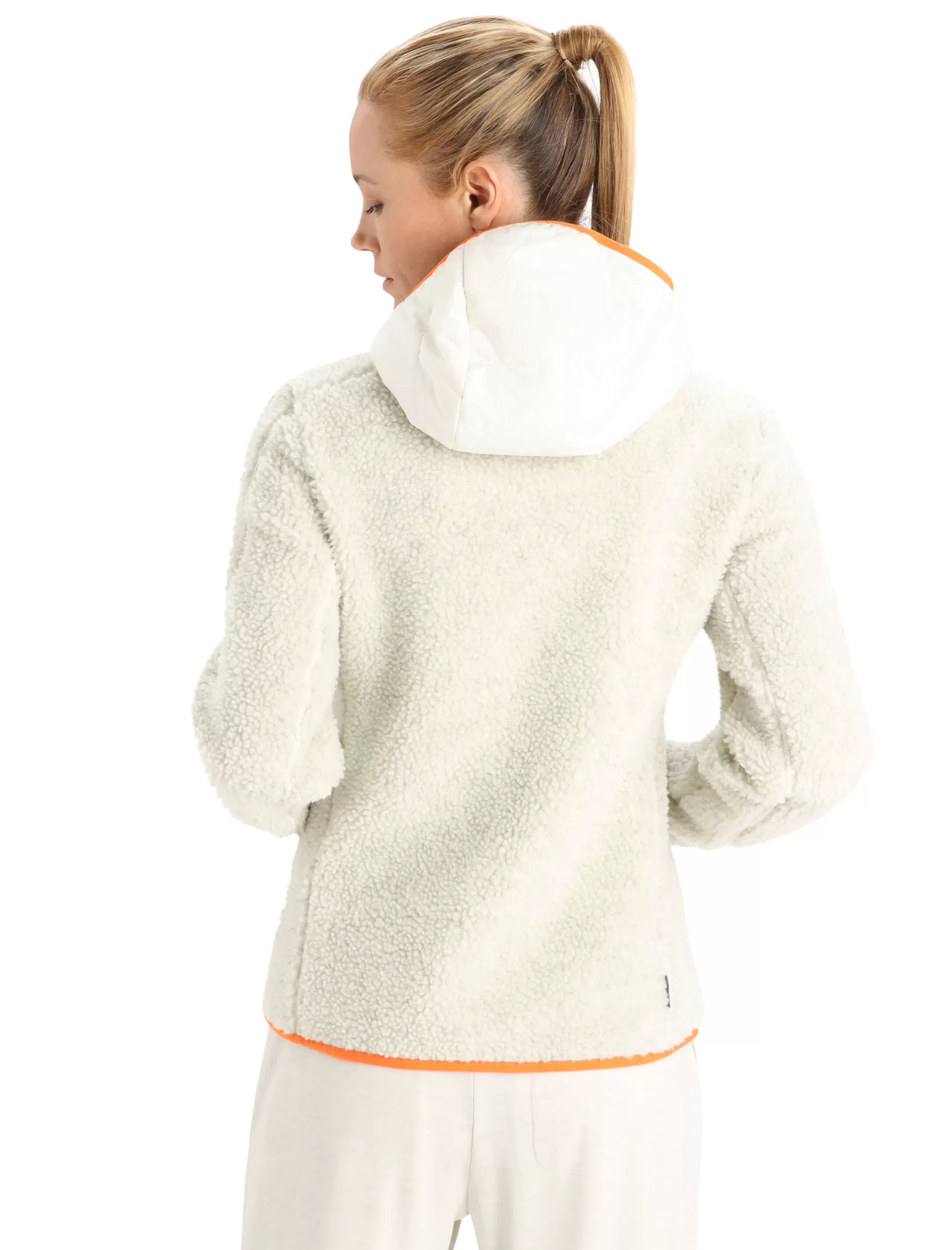 Discount icebreaker Women'S Realfleece™ Merino High Pile Long Sleeve Zip Hoodie Ecru Heather/Snow