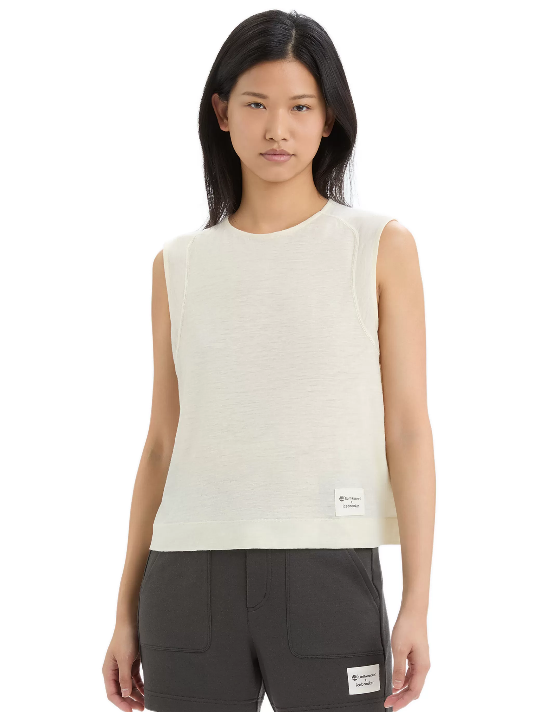 Shop icebreaker Women'S Timberland X Merino Linen Sleeveless Top Chalk