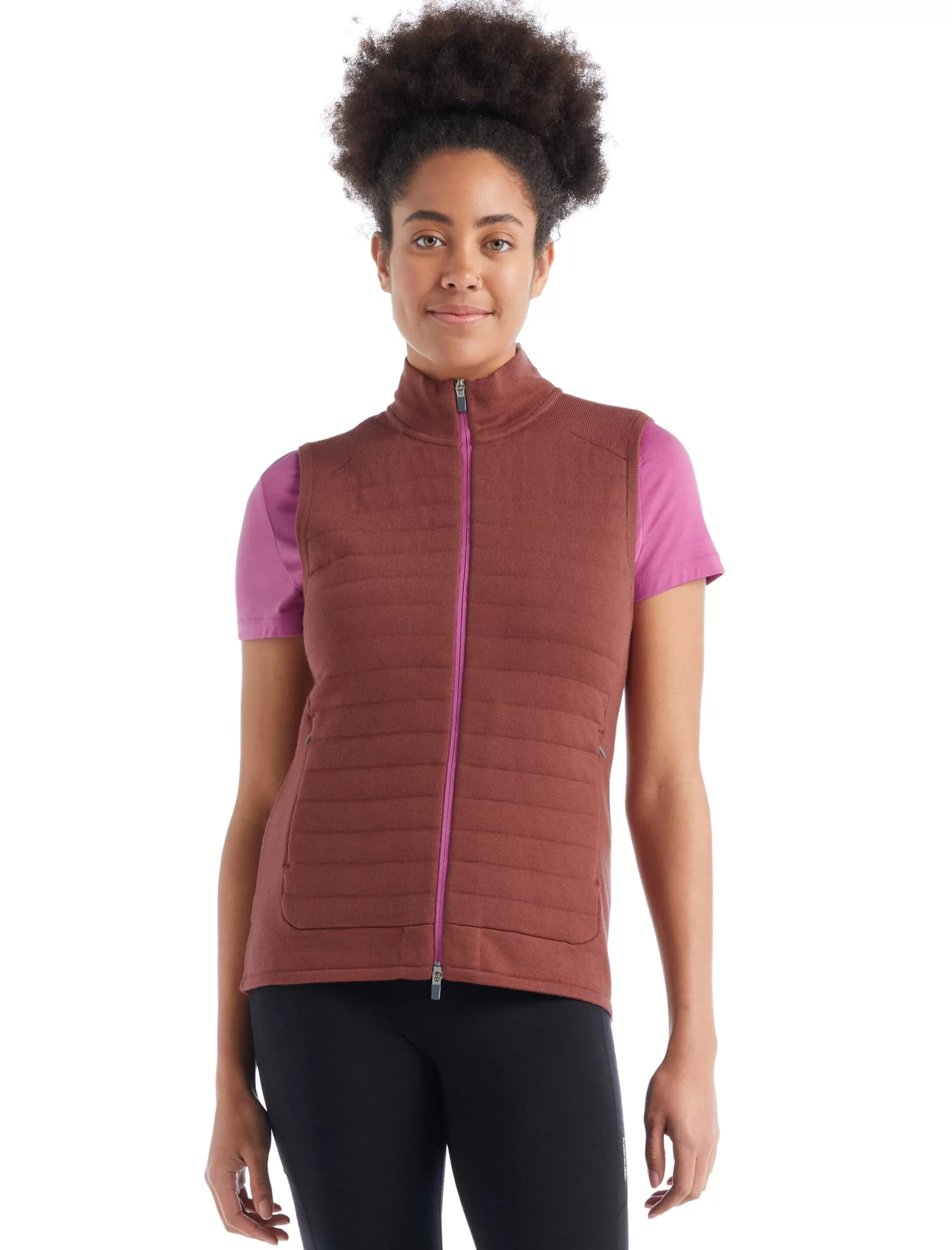 Fashion icebreaker Women'S Zoneknit™ Merino Insulated Vest Grape/Cosmic