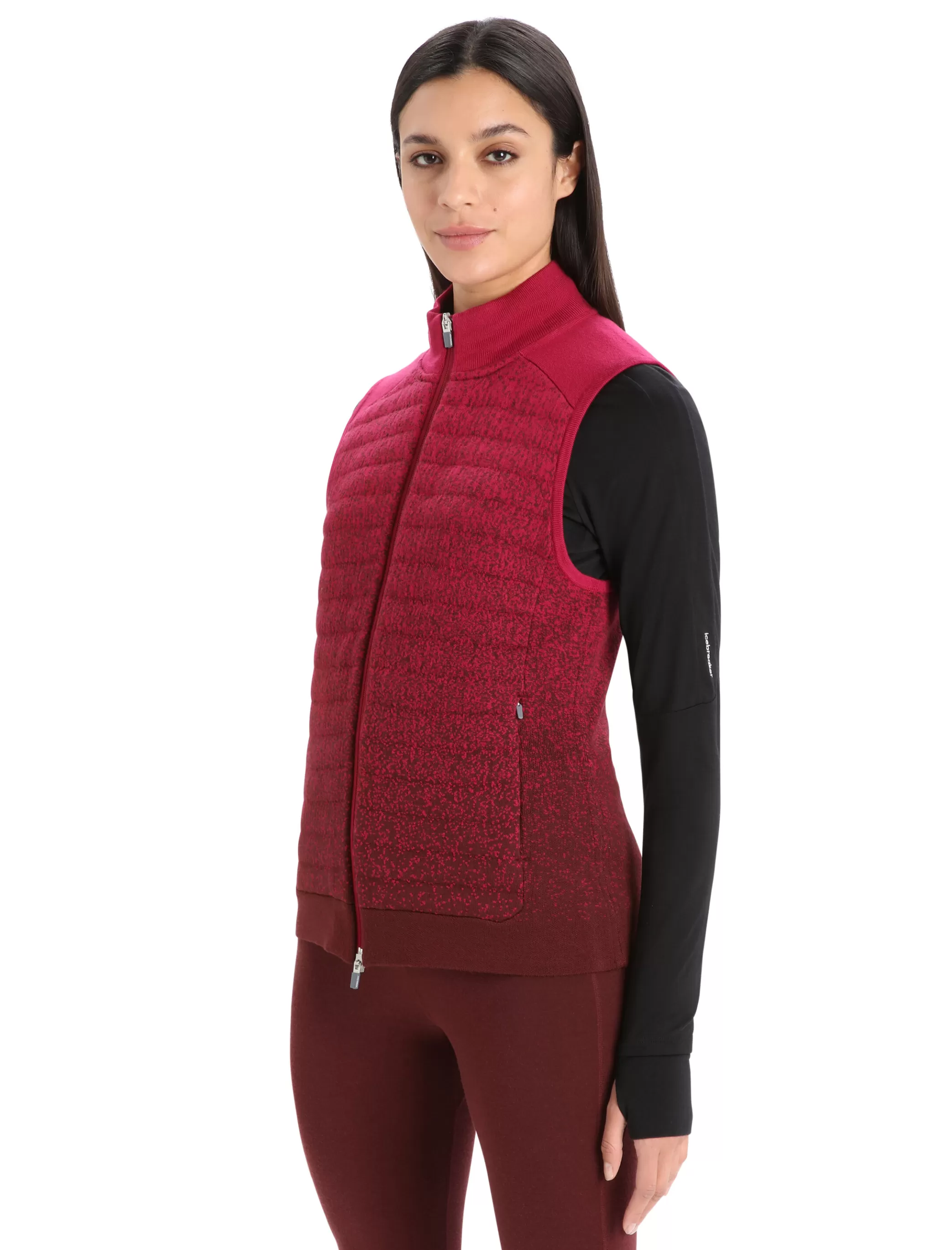 Cheap icebreaker Women'S Zoneknit™ Merino Insulated Vest Into The Deep Cherry/Espresso